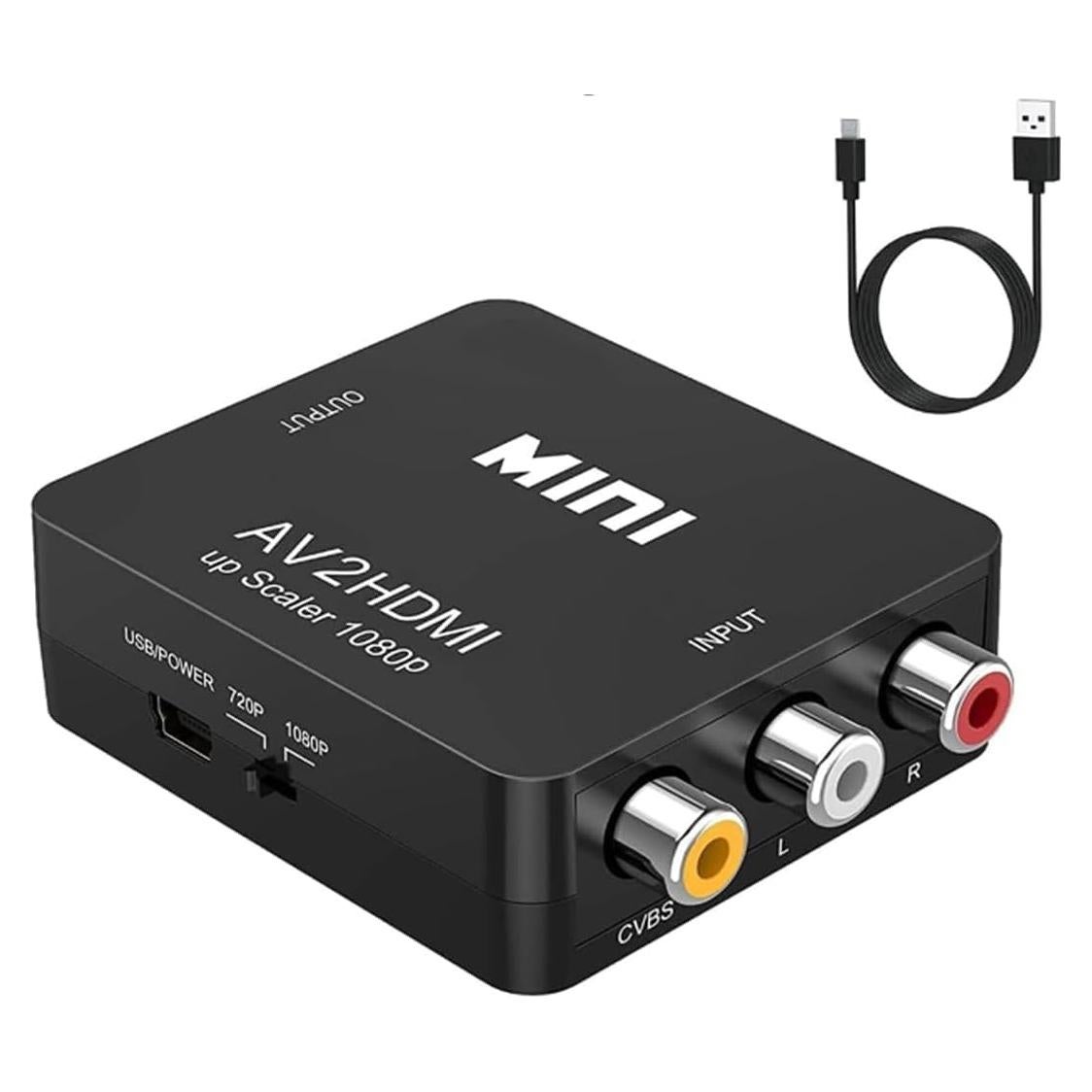 Convertidor RCA a HDMI GANA 1080p con Cable USB para TV