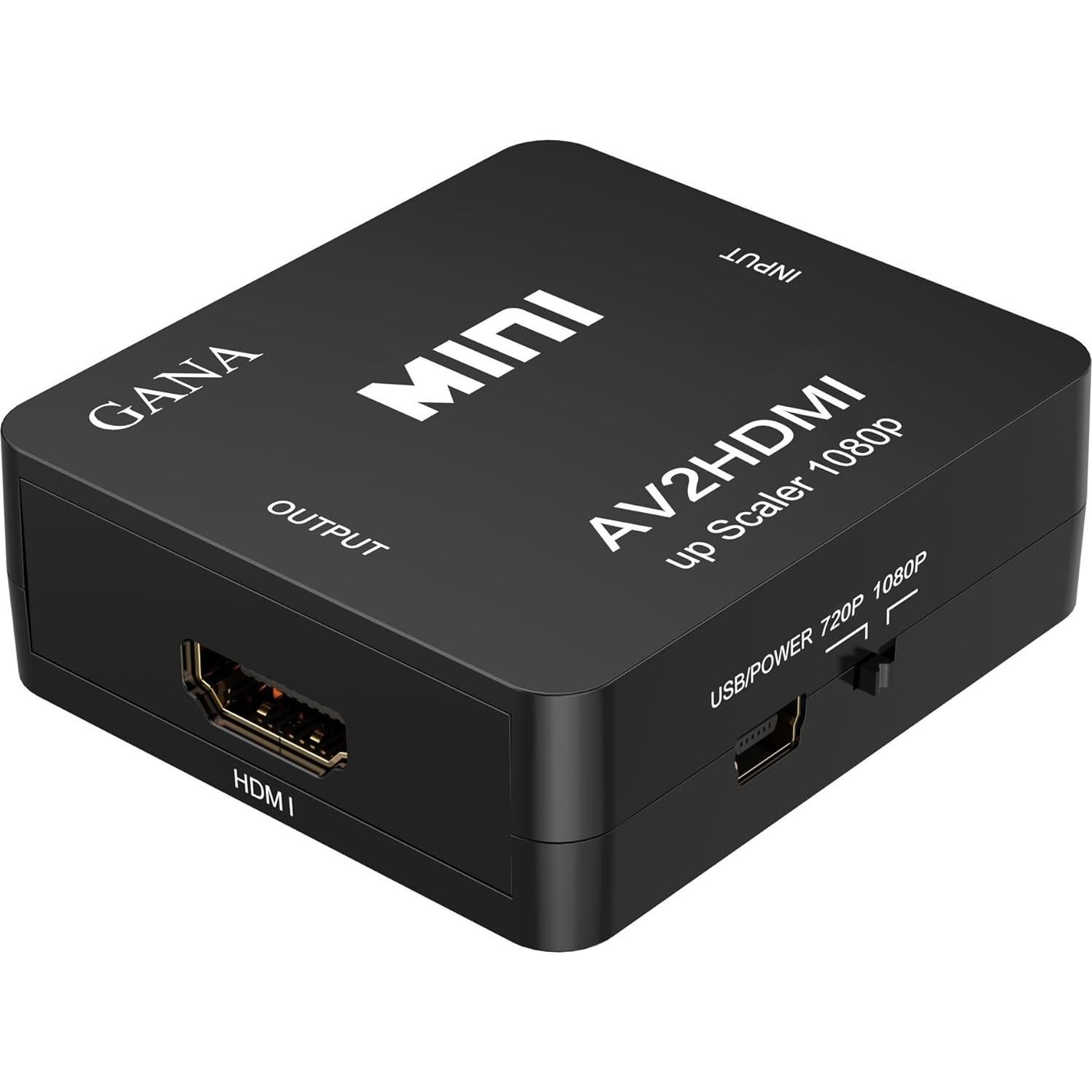Convertidor RCA a HDMI GANA 1080p con Cable USB para TV