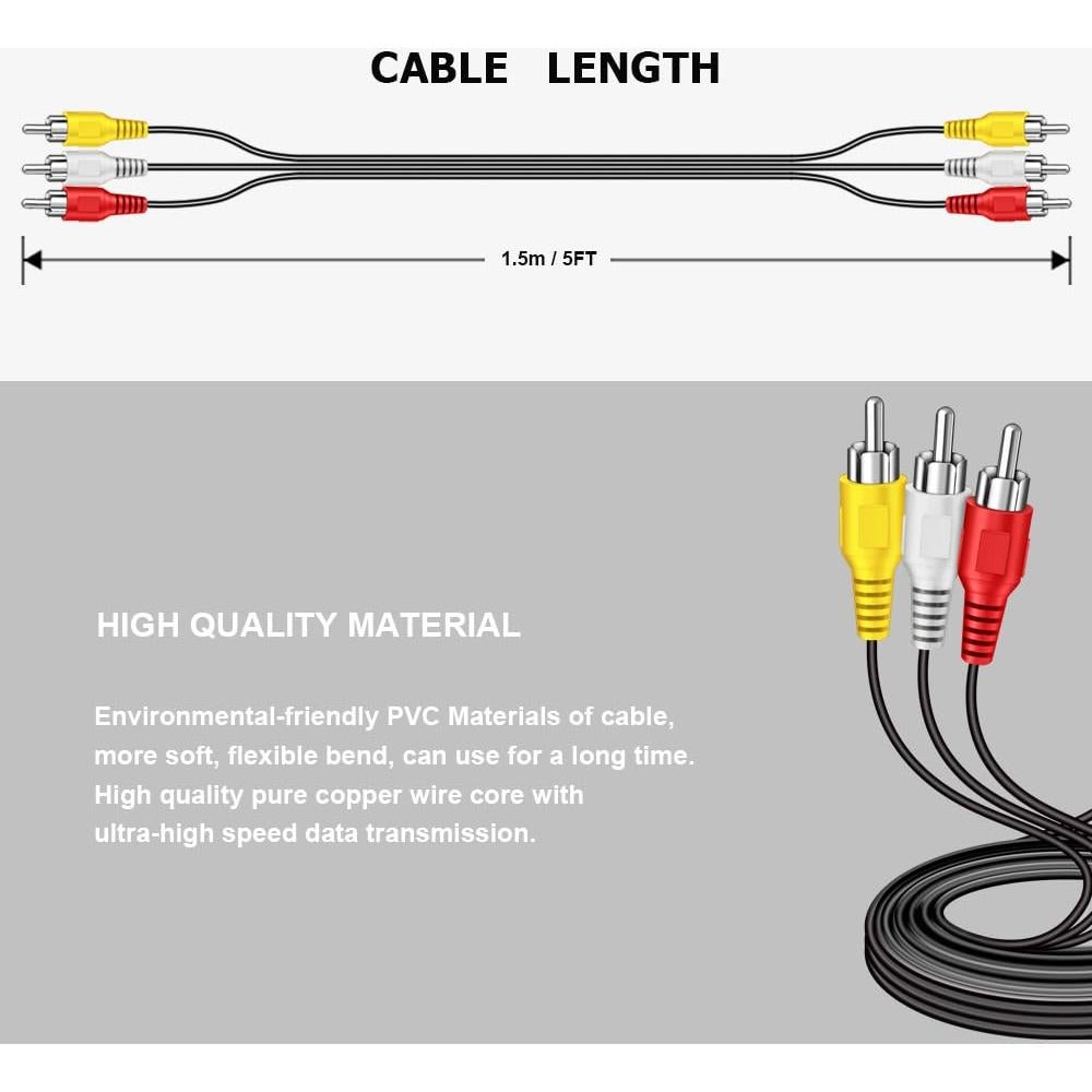 Cable RCA 3 Macho a Macho 1.5m SENLIXIN Audio Video