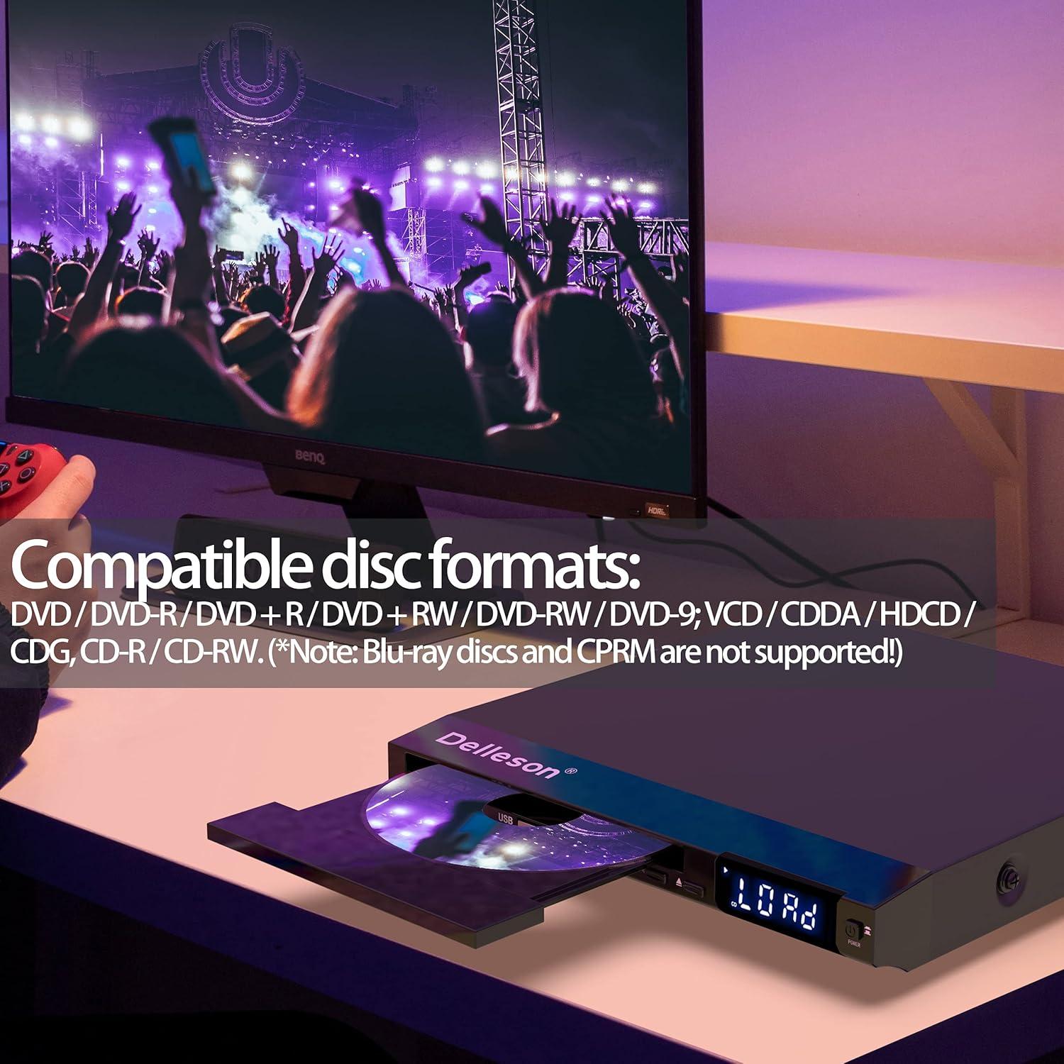 Reproductor de DVD Compacto Delleson Libre de Región USB AV