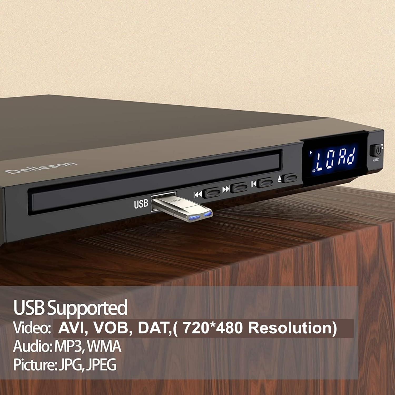 Reproductor de DVD Compacto Delleson Libre de Región USB AV