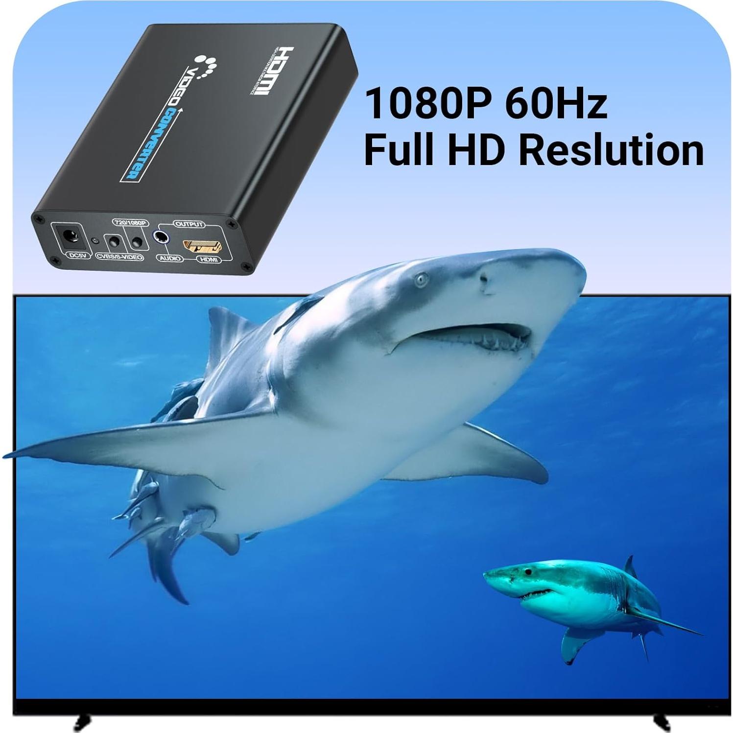 Convertidor RCA S-Video a HDMI KangJian 720P/1080P