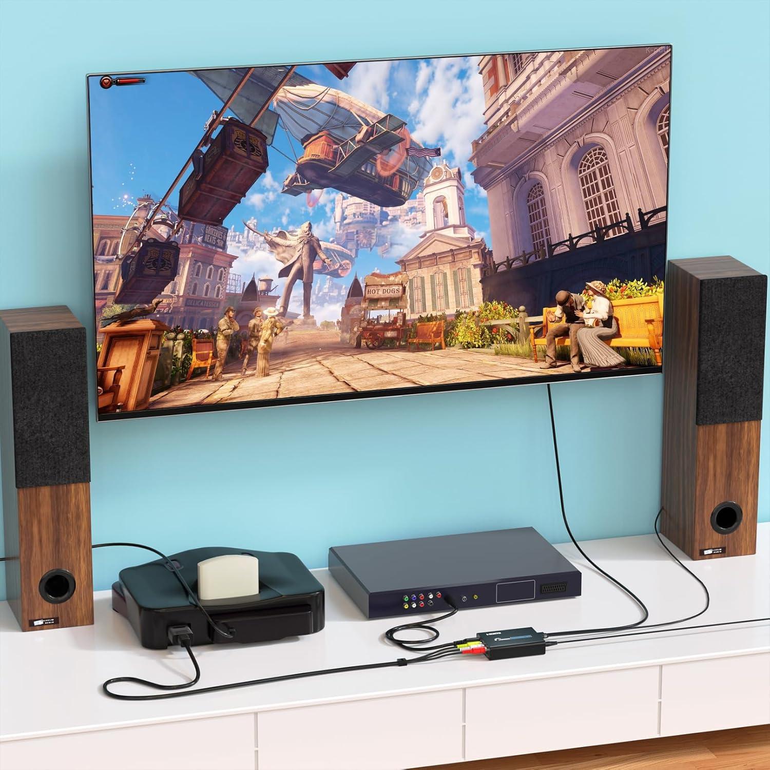 Convertidor RCA S-Video a HDMI KangJian 720P/1080P