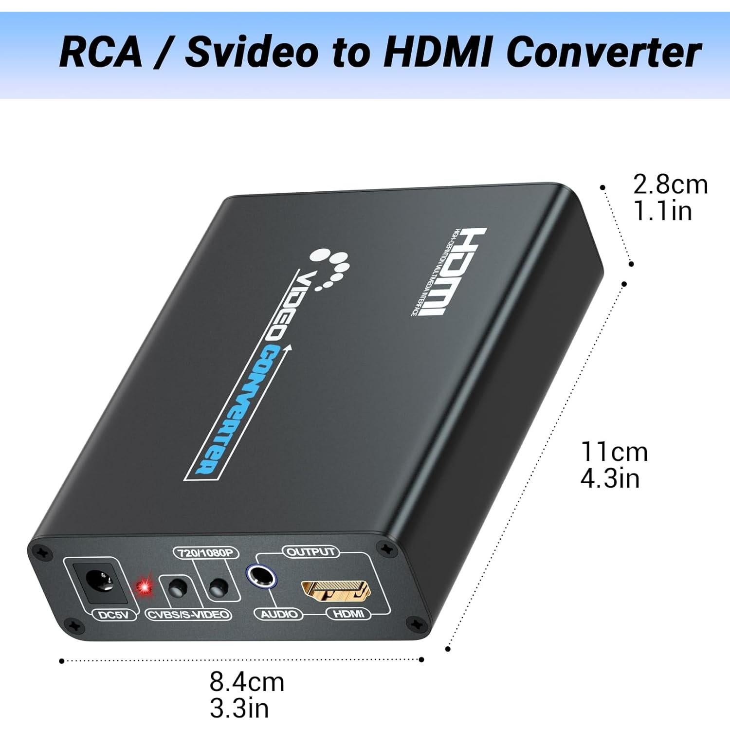 Convertidor RCA S-Video a HDMI KangJian 720P/1080P