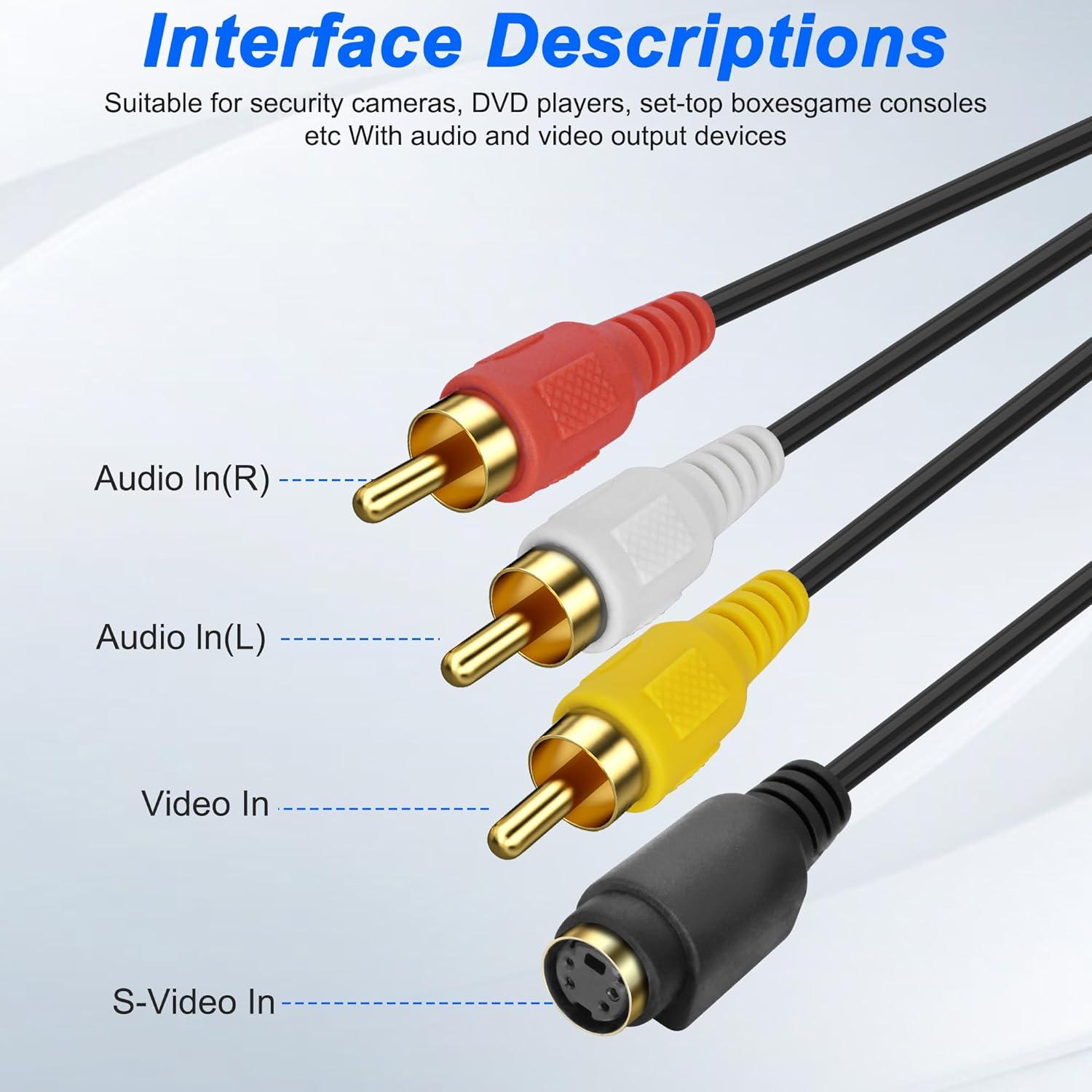 Tarjeta Captura Video XMSJSIY S-Video RCA a USB 1080P