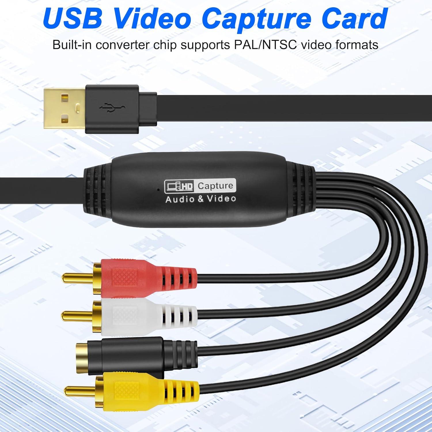 Tarjeta Captura Video XMSJSIY S-Video RCA a USB 1080P