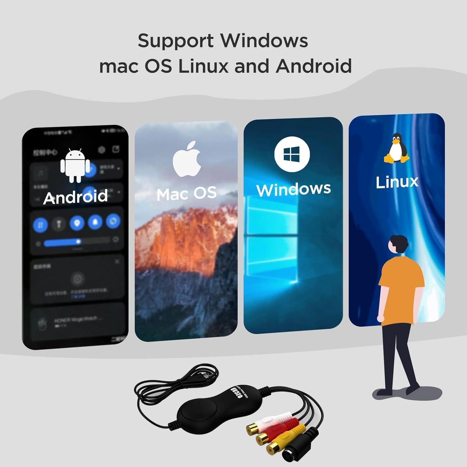 Convertidor de VHS a Digital Ezcap158 USB 2.0 HD 1080p