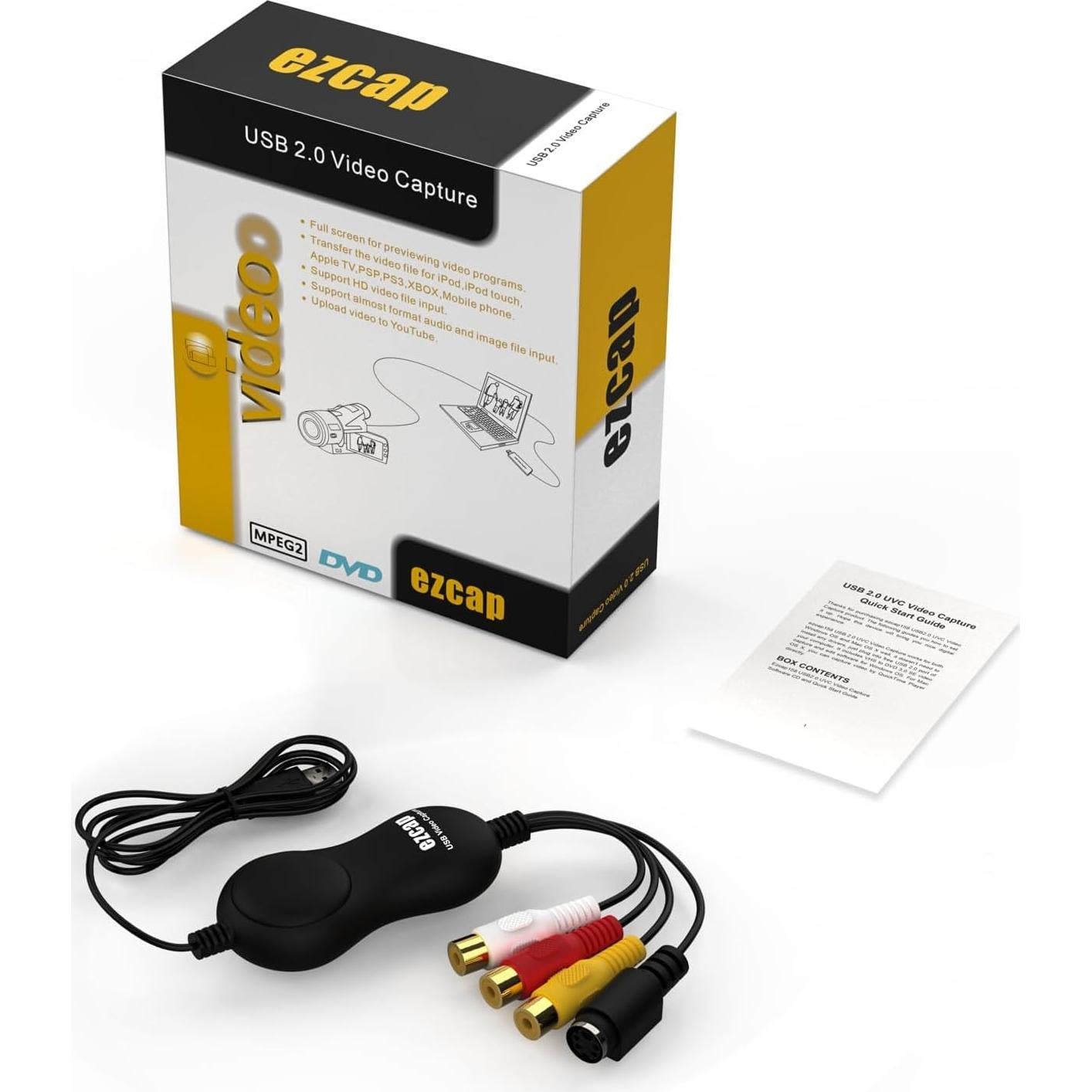 Convertidor de VHS a Digital Ezcap158 USB 2.0 HD 1080p