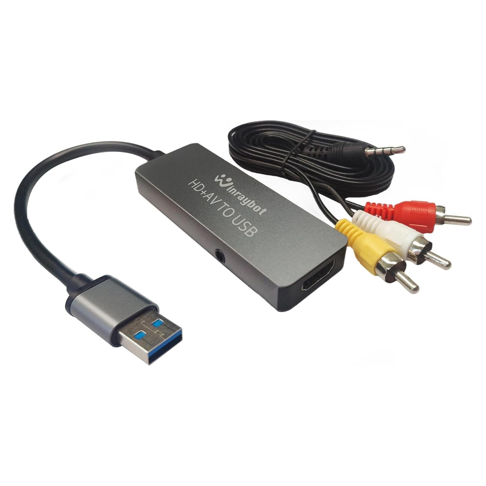 USB Video Capture Adapter, VHS to Digital Converter,Video Capture Card for VHS,RCA,HI9,hdmi for Video Streaming Convert VHS/DVD to Digital Format, RCA/S-Video/HDMI Input Optimized Version