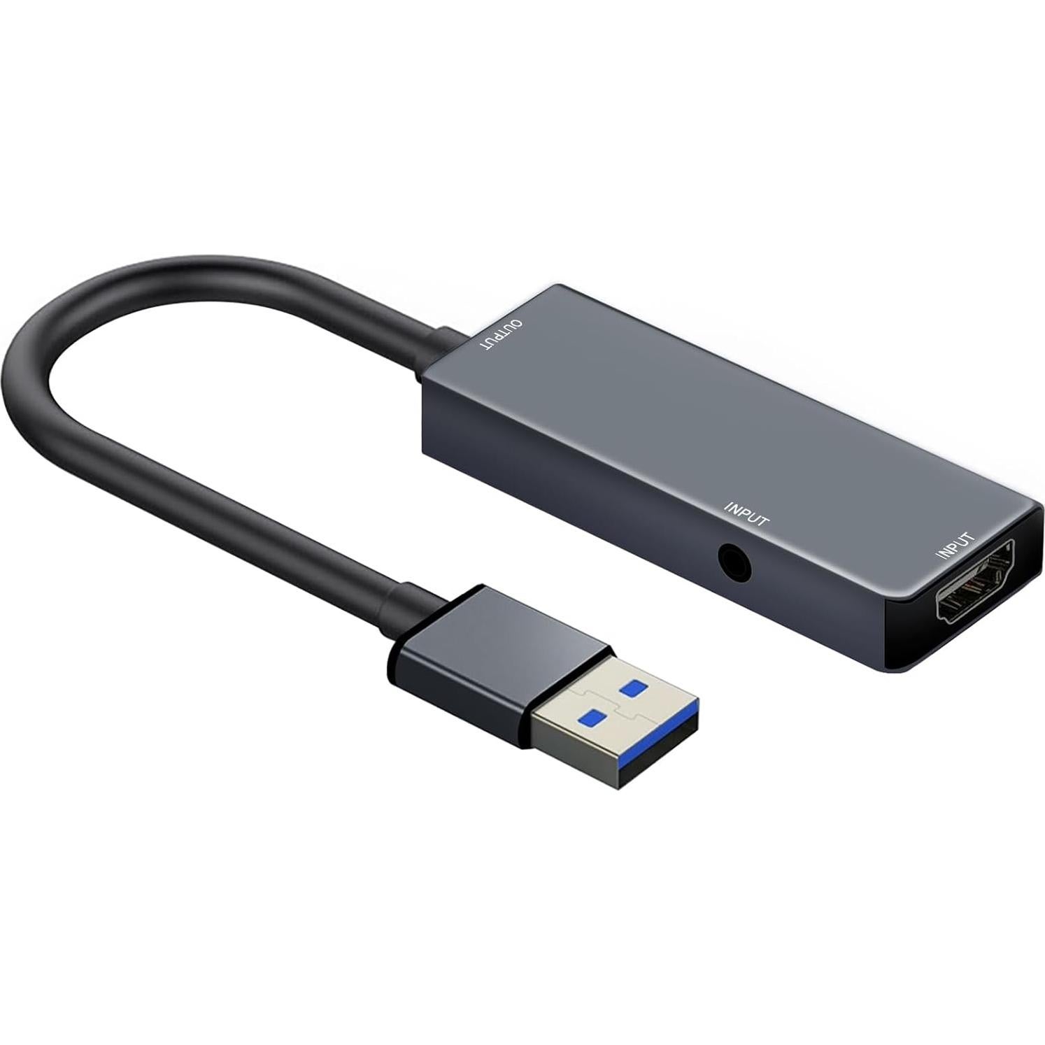 USB Video Capture Adapter, VHS to Digital Converter,Video Capture Card for VHS,RCA,HI9,hdmi for Video Streaming Convert VHS/DVD to Digital Format, RCA/S-Video/HDMI Input Optimized Version