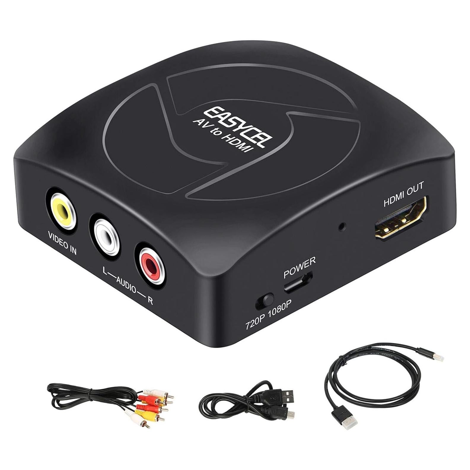 Convertidor RCA a HDMI EASYCEL 1080p con cables incluidos