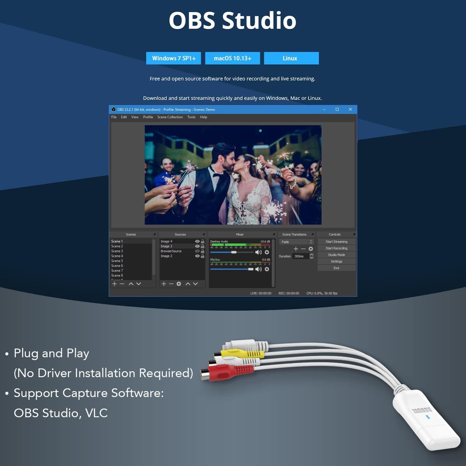 Tarjeta de Captura de Video USB August VGB300 - Digitaliza VHS a PC