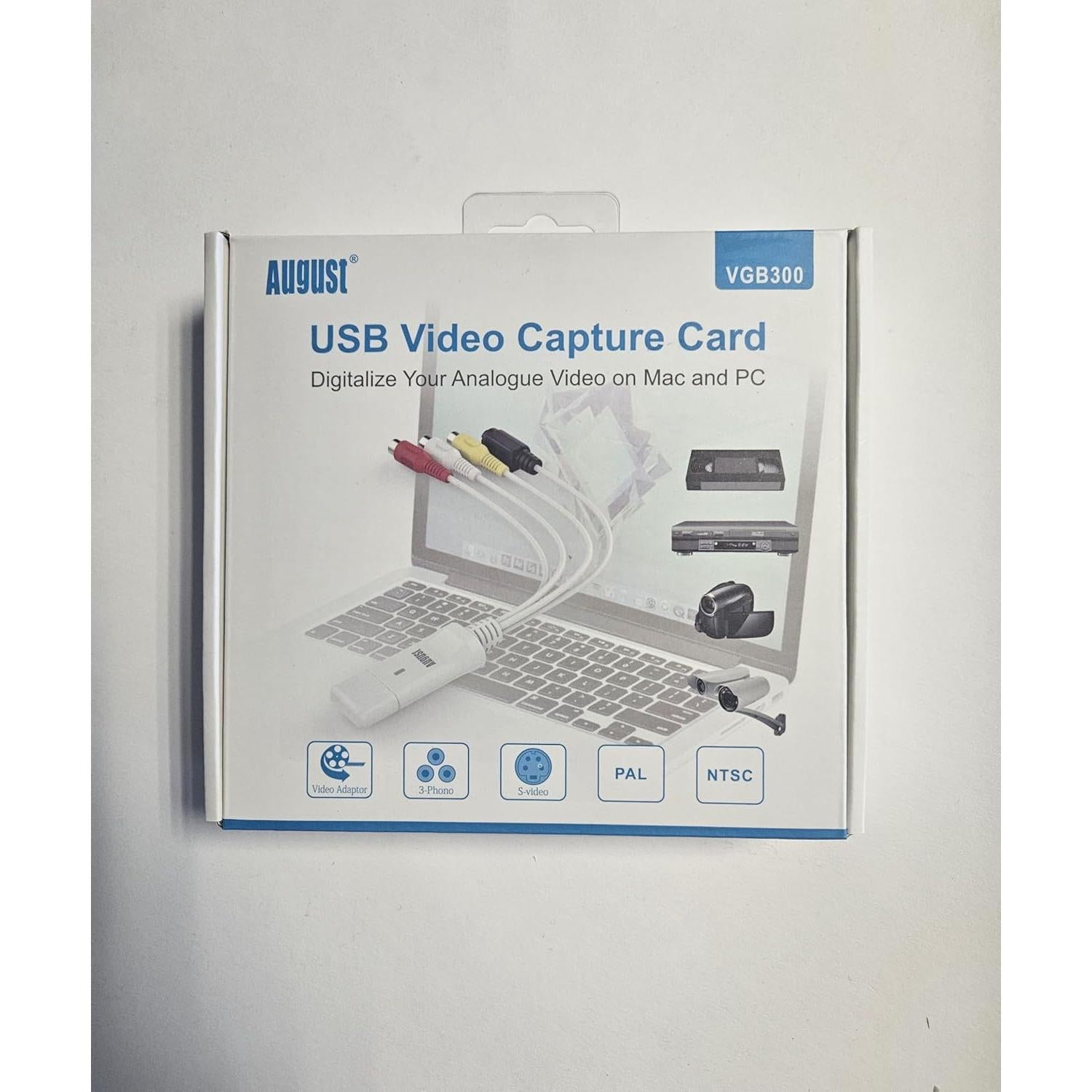 Tarjeta de Captura de Video USB August VGB300 - Digitaliza VHS a PC