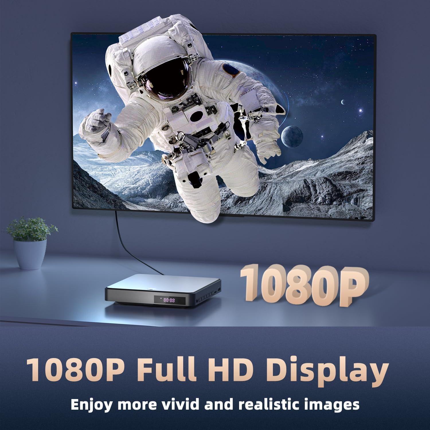 Reproductor de DVD Mini Erasiny 1080P HDMI Control Remoto