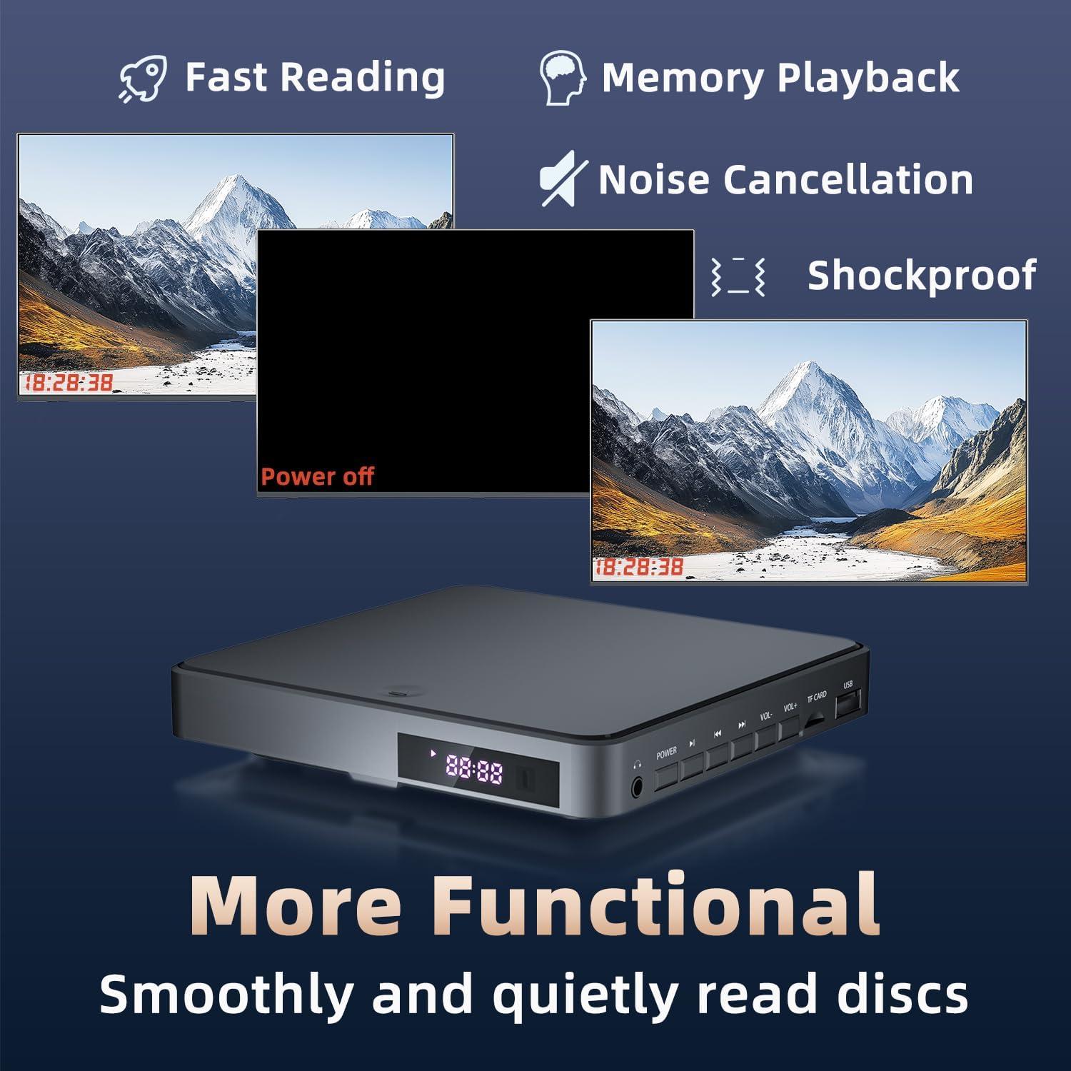 Reproductor de DVD Mini Erasiny 1080P HDMI Control Remoto