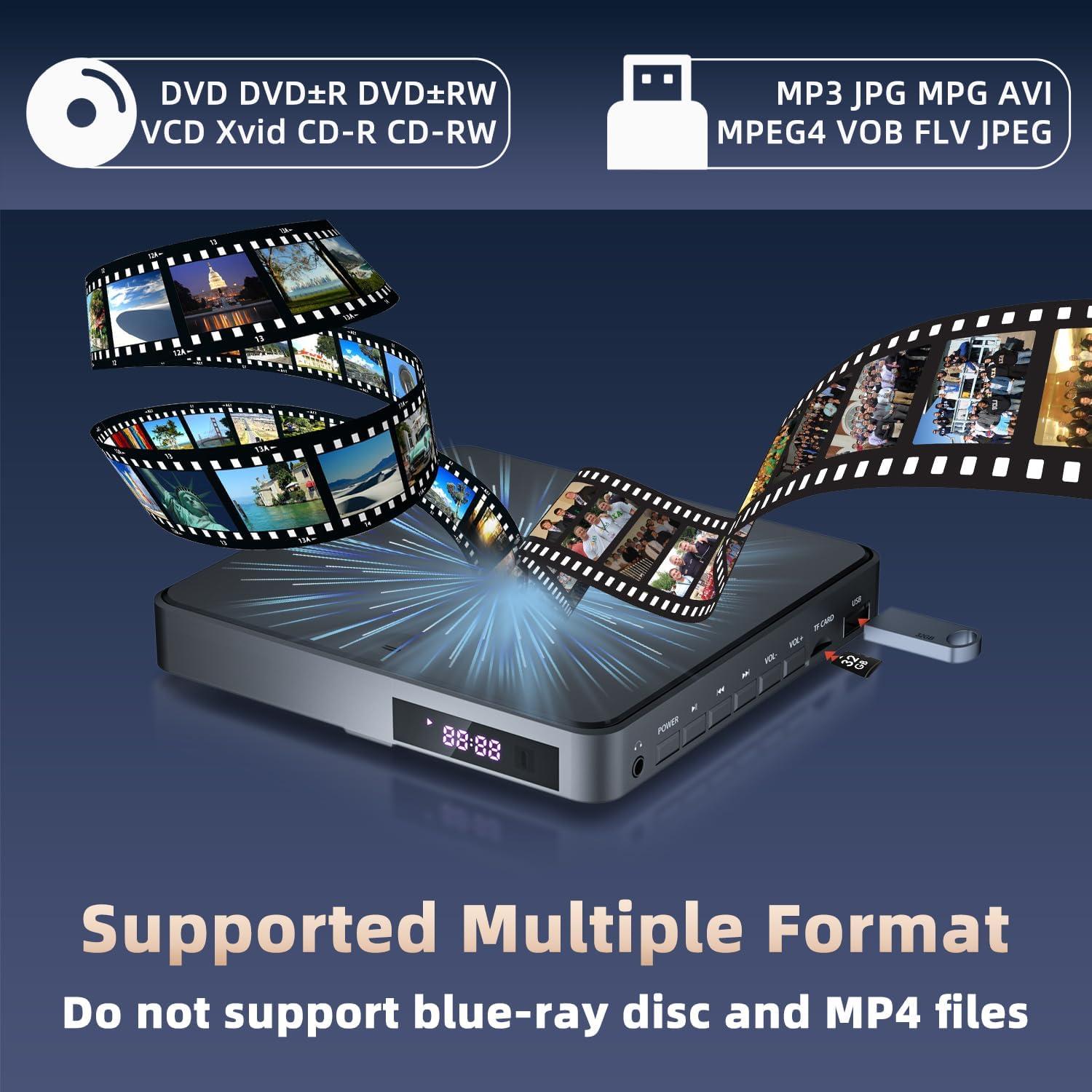 Reproductor de DVD Mini Erasiny 1080P HDMI Control Remoto