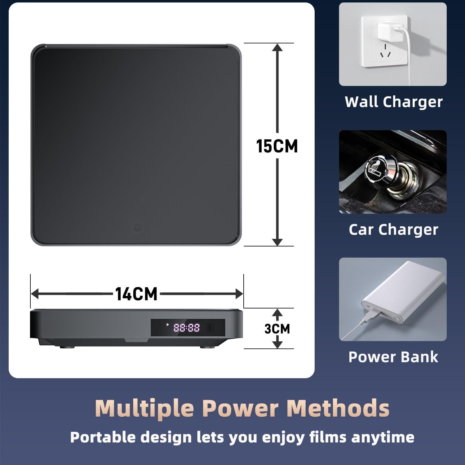 Reproductor de DVD Mini Erasiny 1080P HDMI Control Remoto