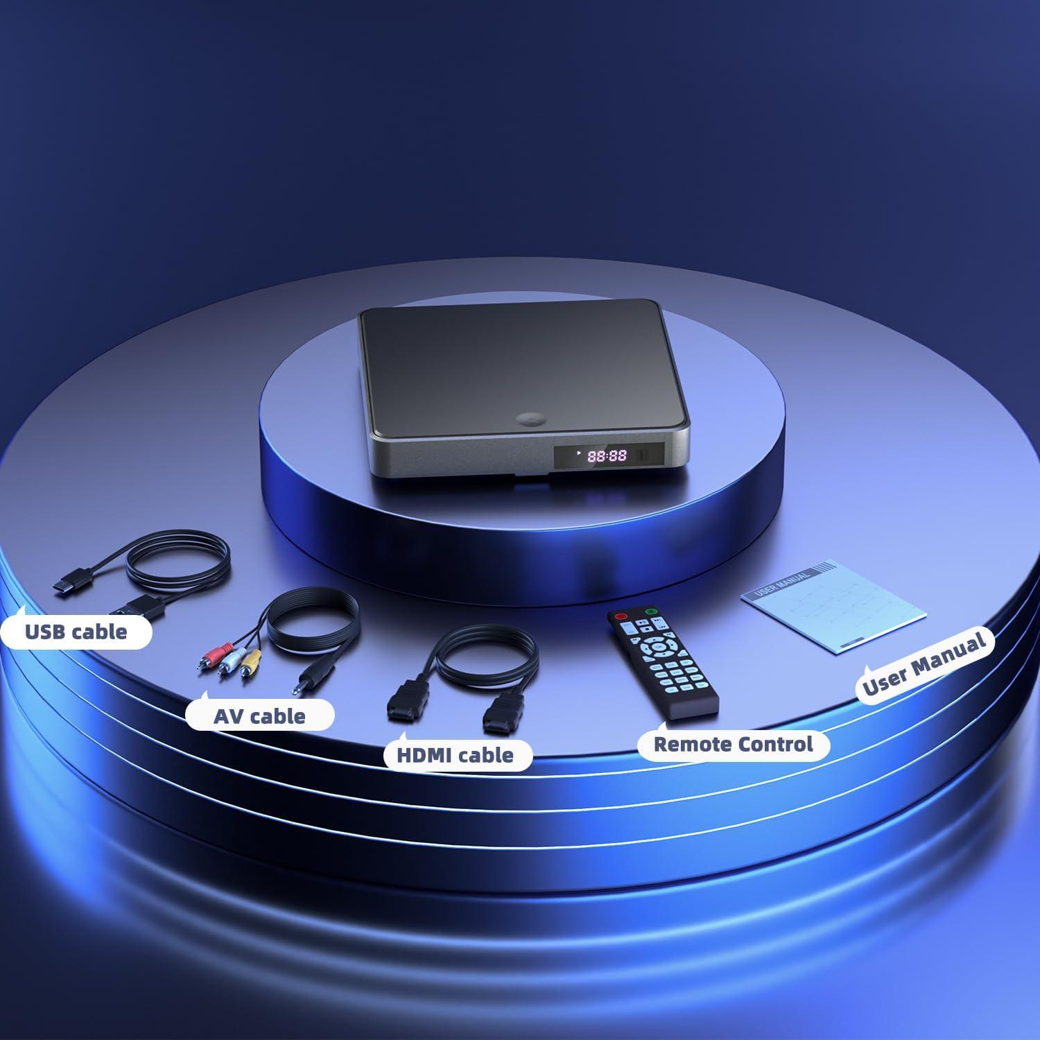 Reproductor de DVD Mini Erasiny 1080P HDMI Control Remoto