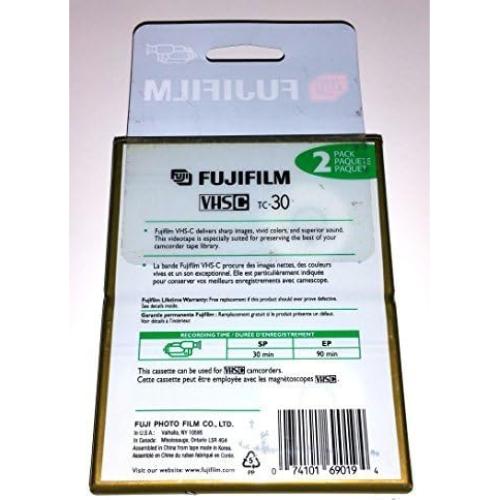 Paquete 2 Videocintas VHS-C FujiFilm TC-30 Calidad Premium