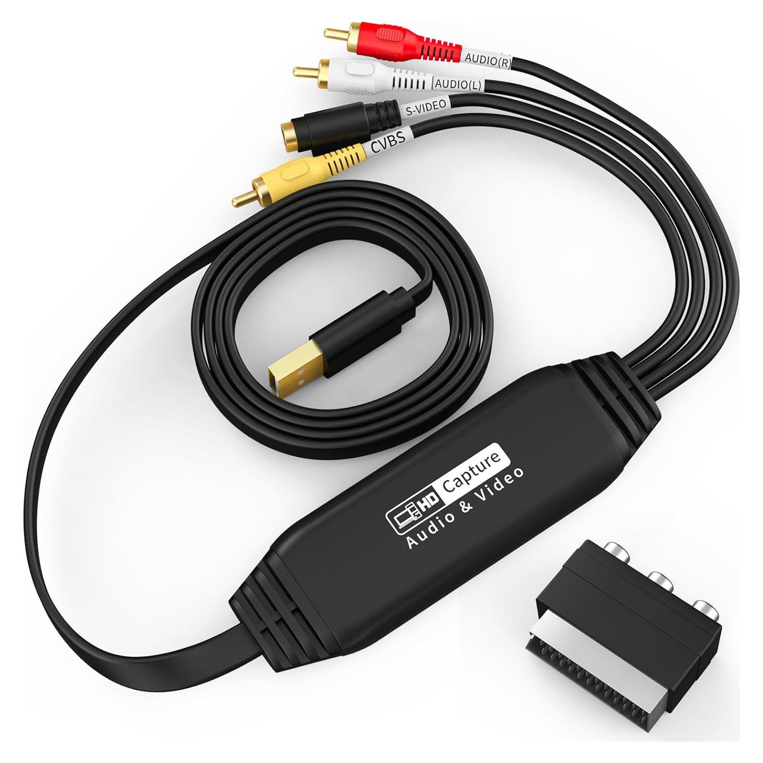 Convertidor de RCA a USB Tihokile para VHS y VCR