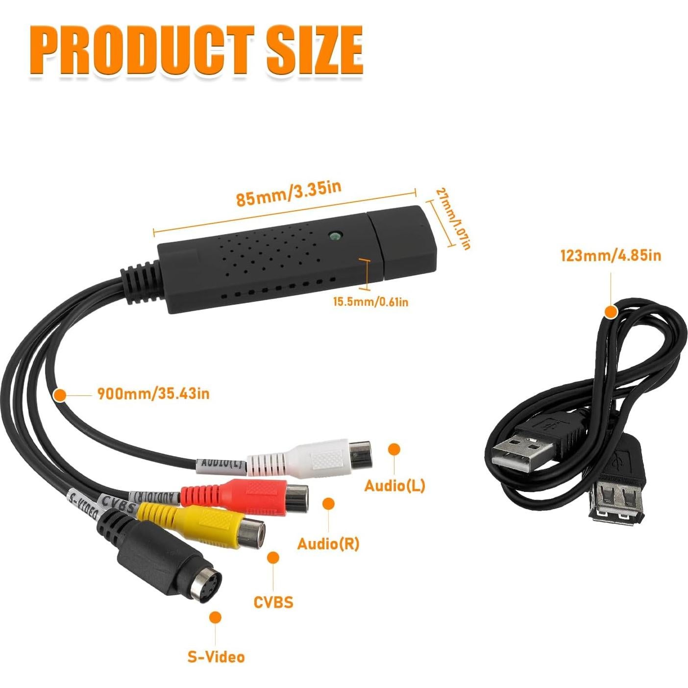 Convertidor de Audio y Video RCA a USB HUAREW 720p