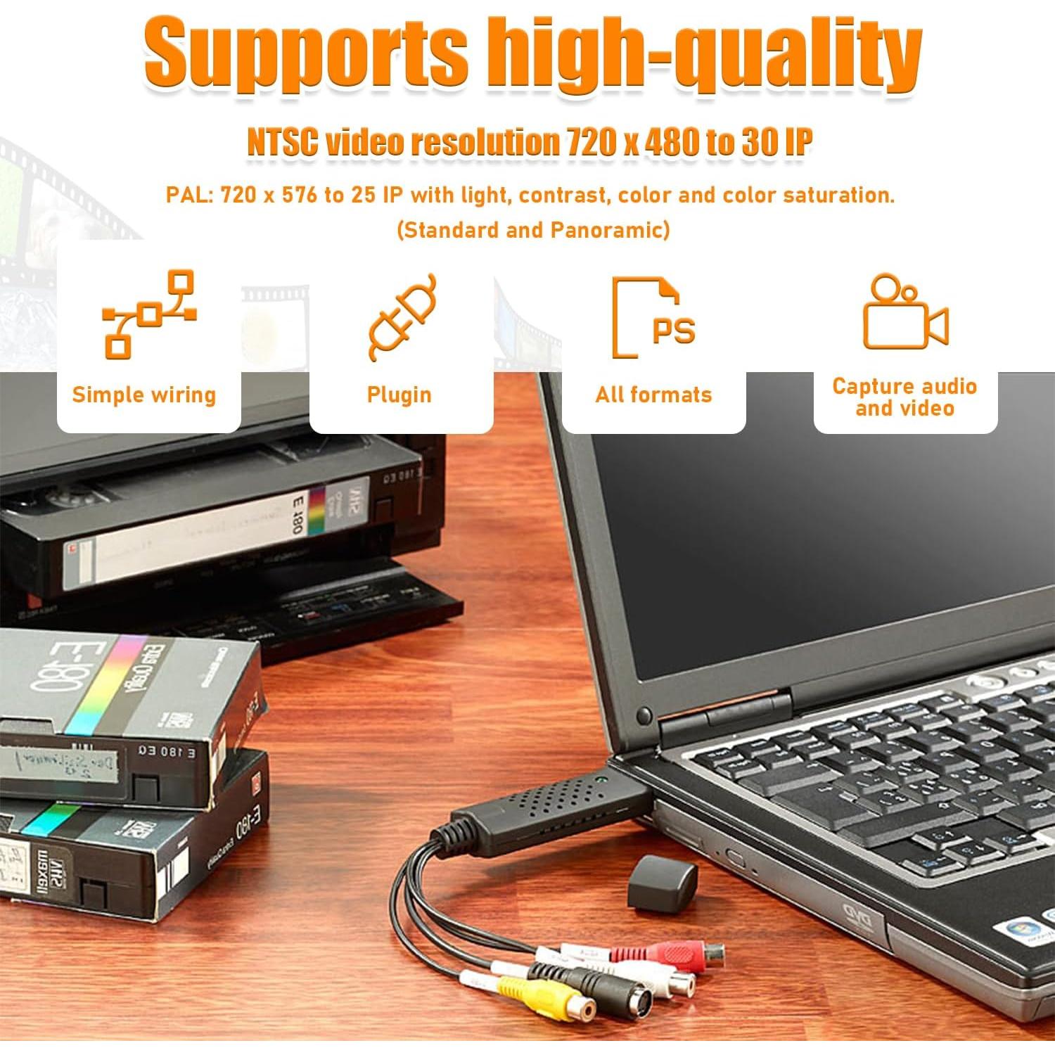 Convertidor de Audio y Video RCA a USB HUAREW 720p