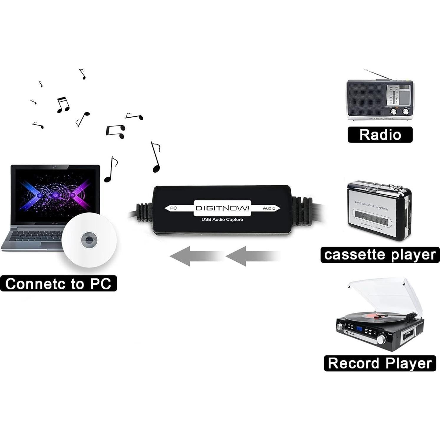 Tarjeta de Captura de Audio USB DIGITNOW BR605 para MP3