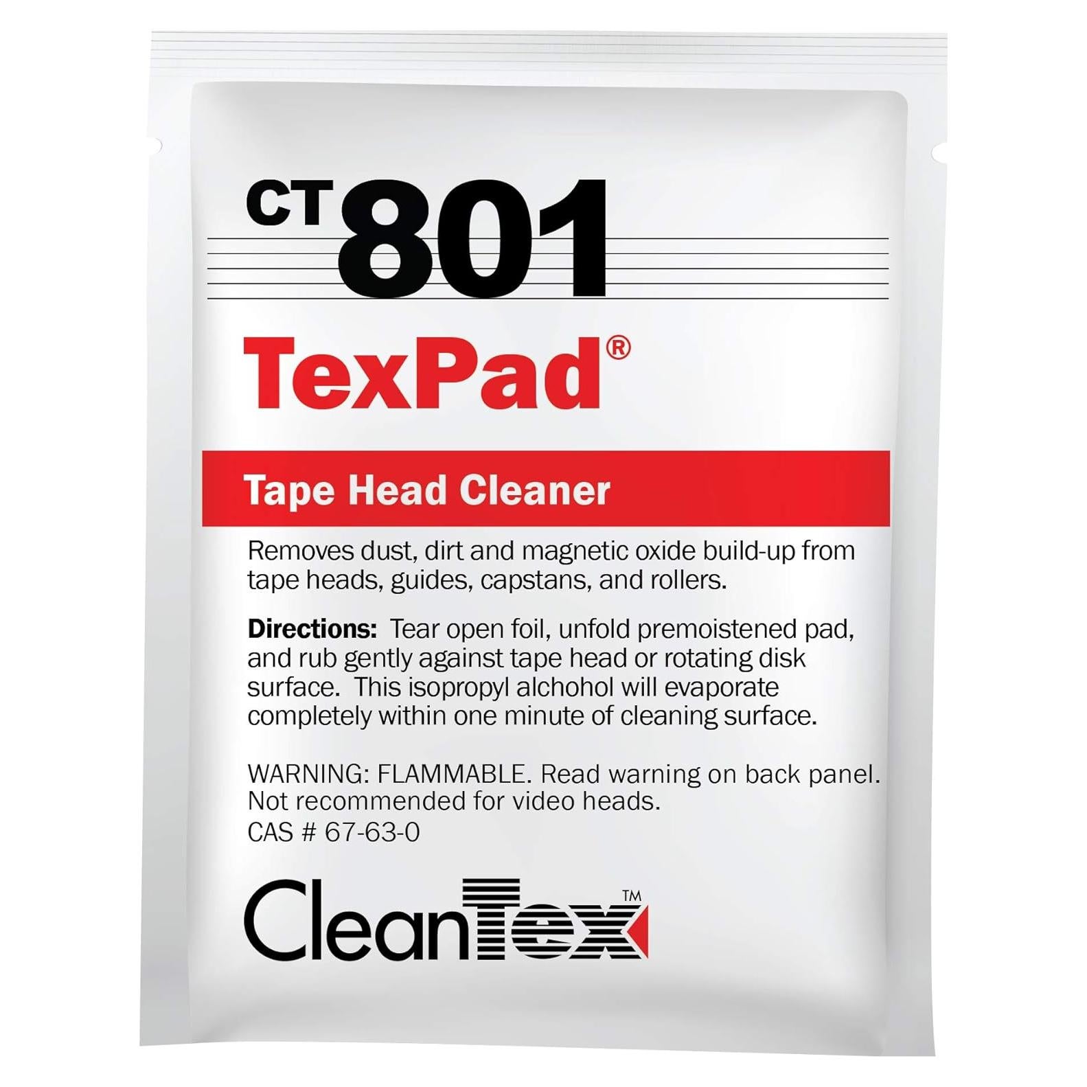 Limpiadores de Cabezal de Cinta CleanTex - Caja de 80 Paños