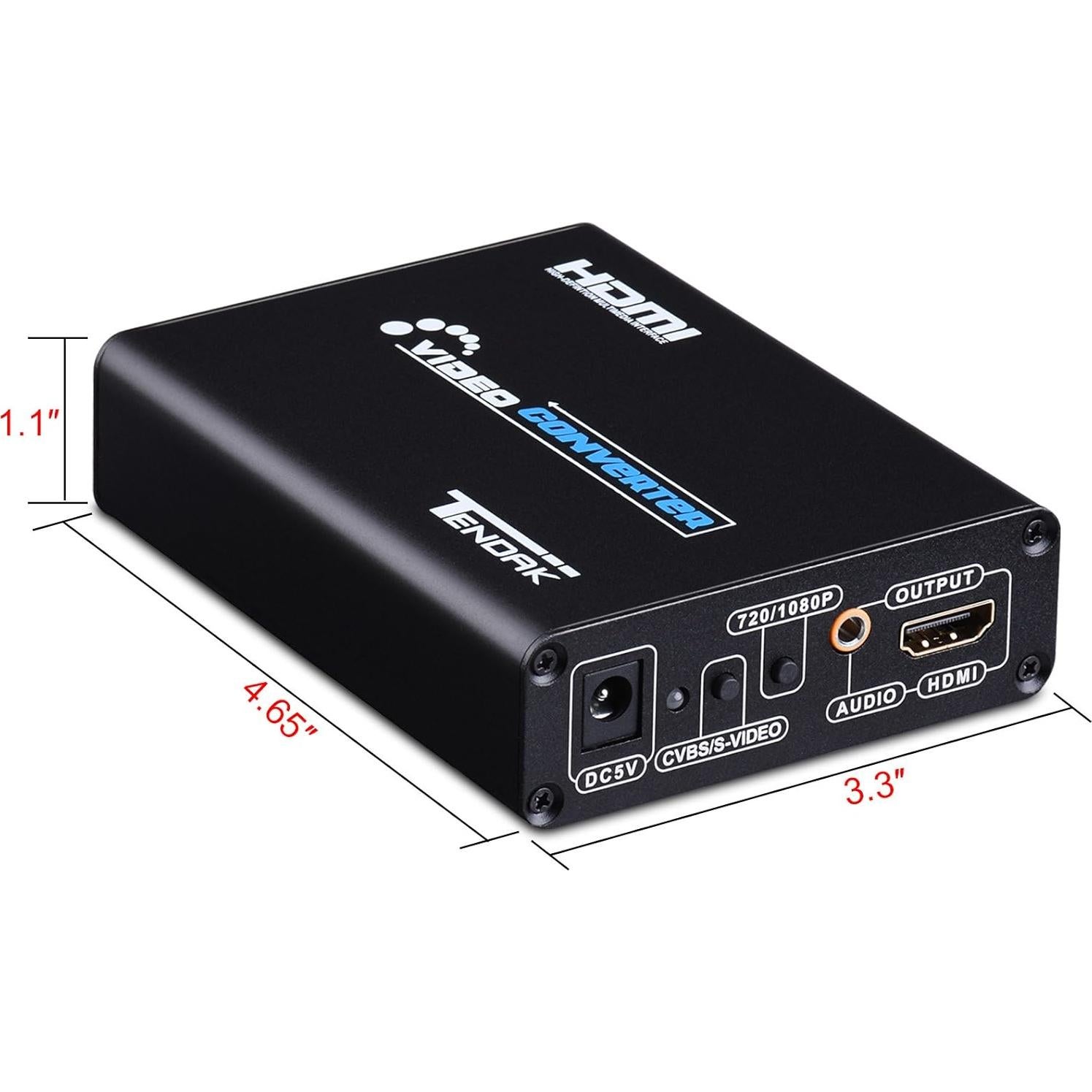 Convertidor HDMI Tendak AV-069-BK RCA S-Video 720P 1080P
