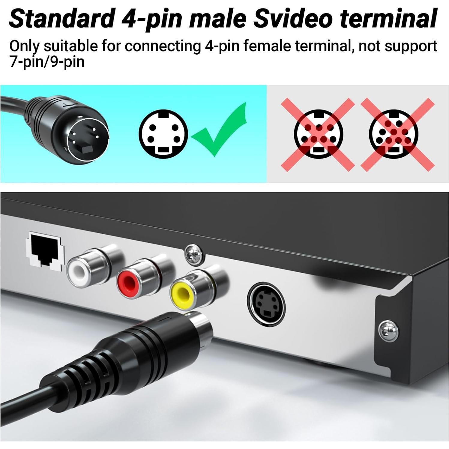 Convertidor RCA S-Video a HDMI Bcrokory 720P/1080P