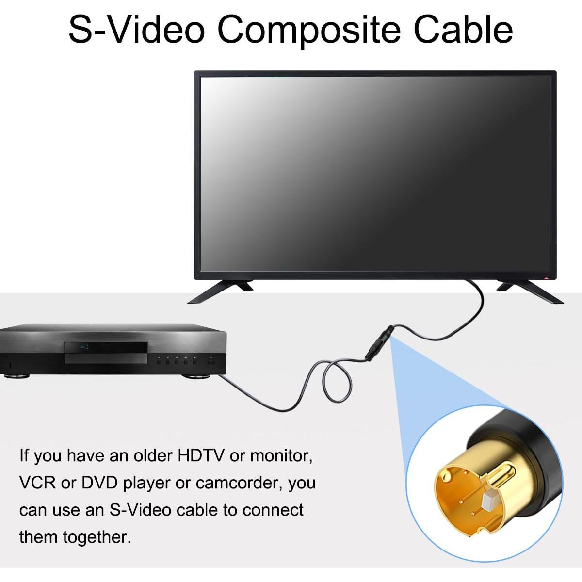 Cable S-Video Macho a Macho 1m DKARDU - 2 Pcs Dorado