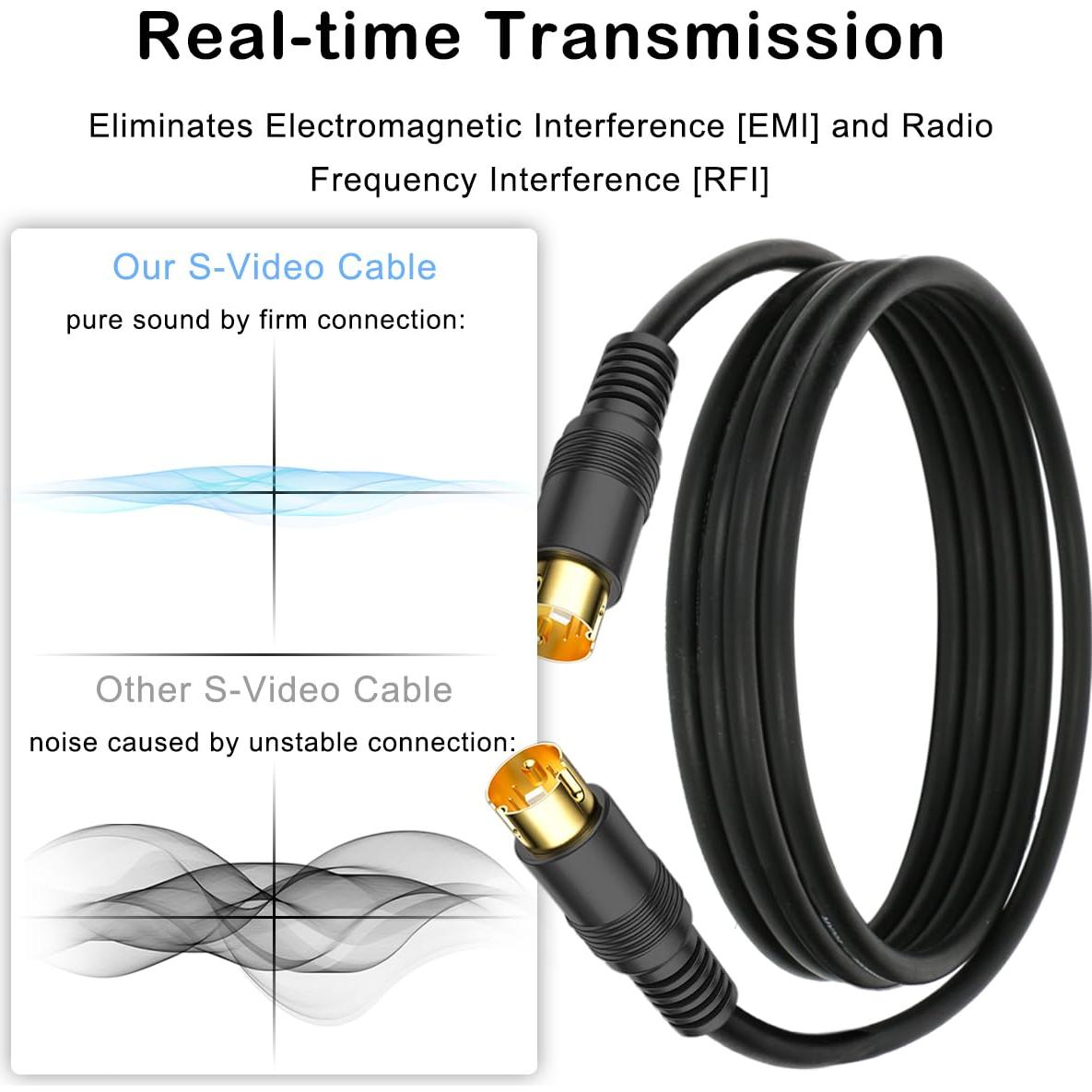 Cable S-Video Macho a Macho 1m DKARDU - 2 Pcs Dorado