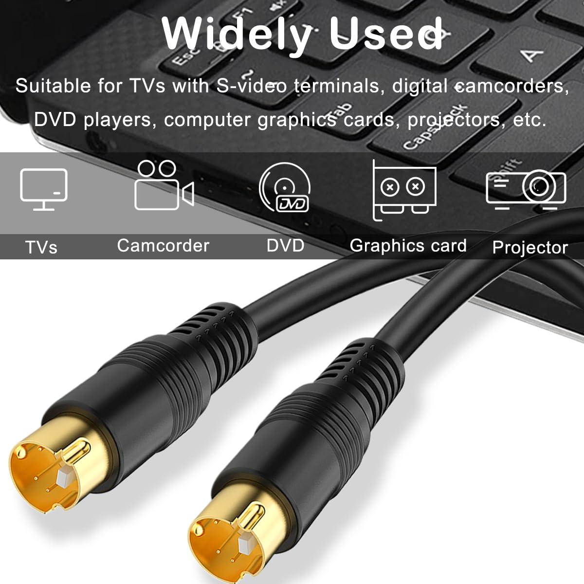 Cable S-Video Macho a Macho 1m DKARDU - 2 Pcs Dorado
