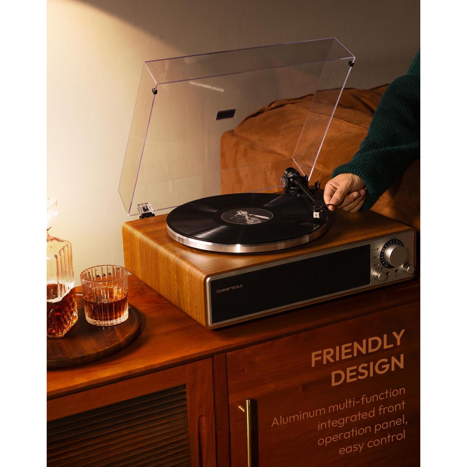 Tocadiscos ONE-Q HiFi Bluetooth 5.4 con Altavoces Integrados