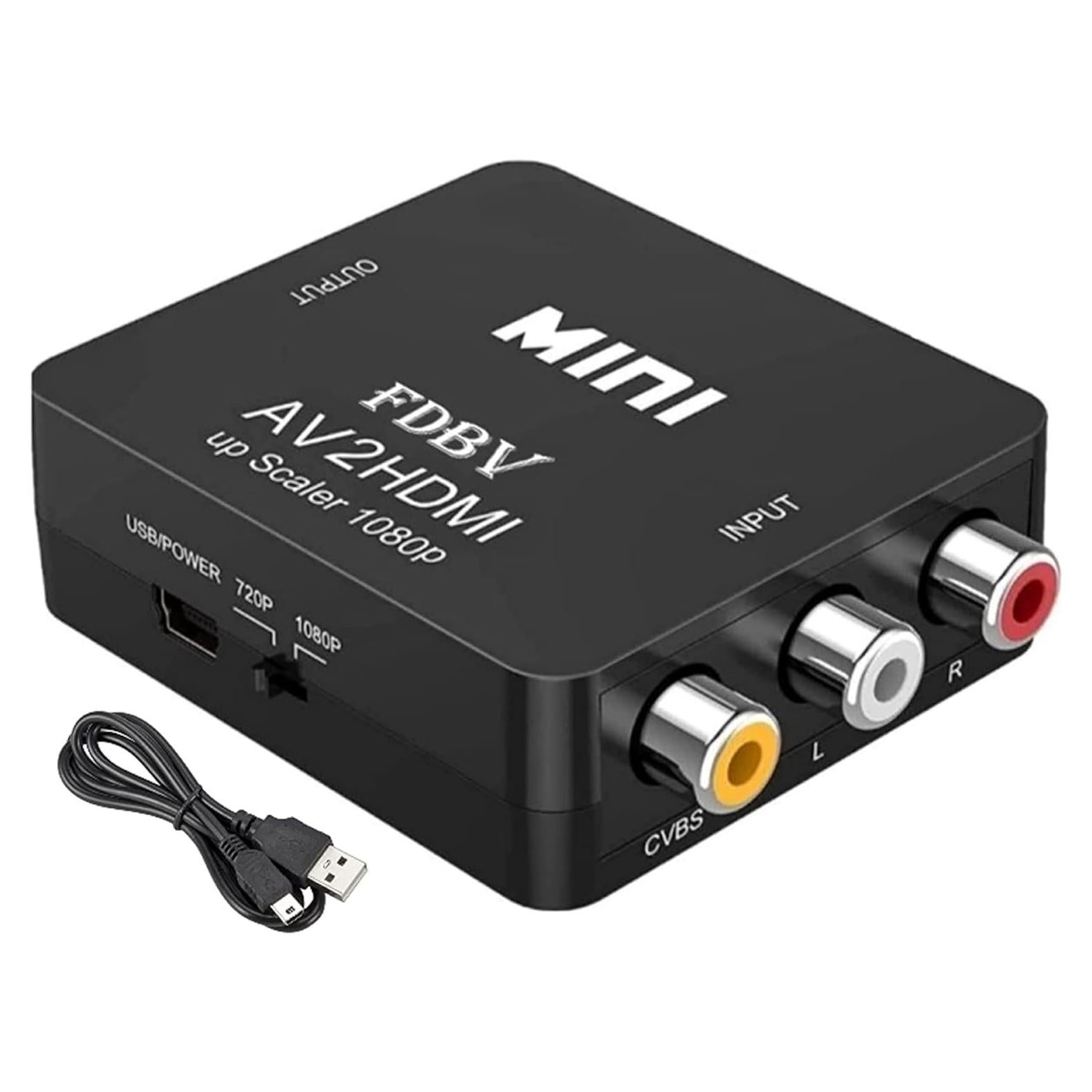 Convertidor RCA a HDMI FDBV AV2HDMI 1080P para TV y Consolas