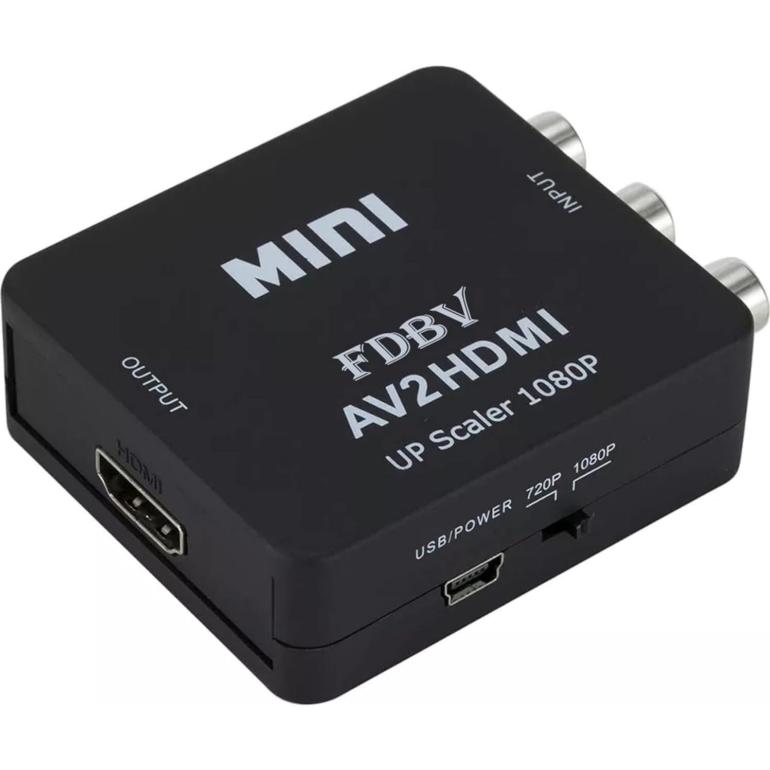 Convertidor RCA a HDMI FDBV AV2HDMI 1080P para TV y Consolas