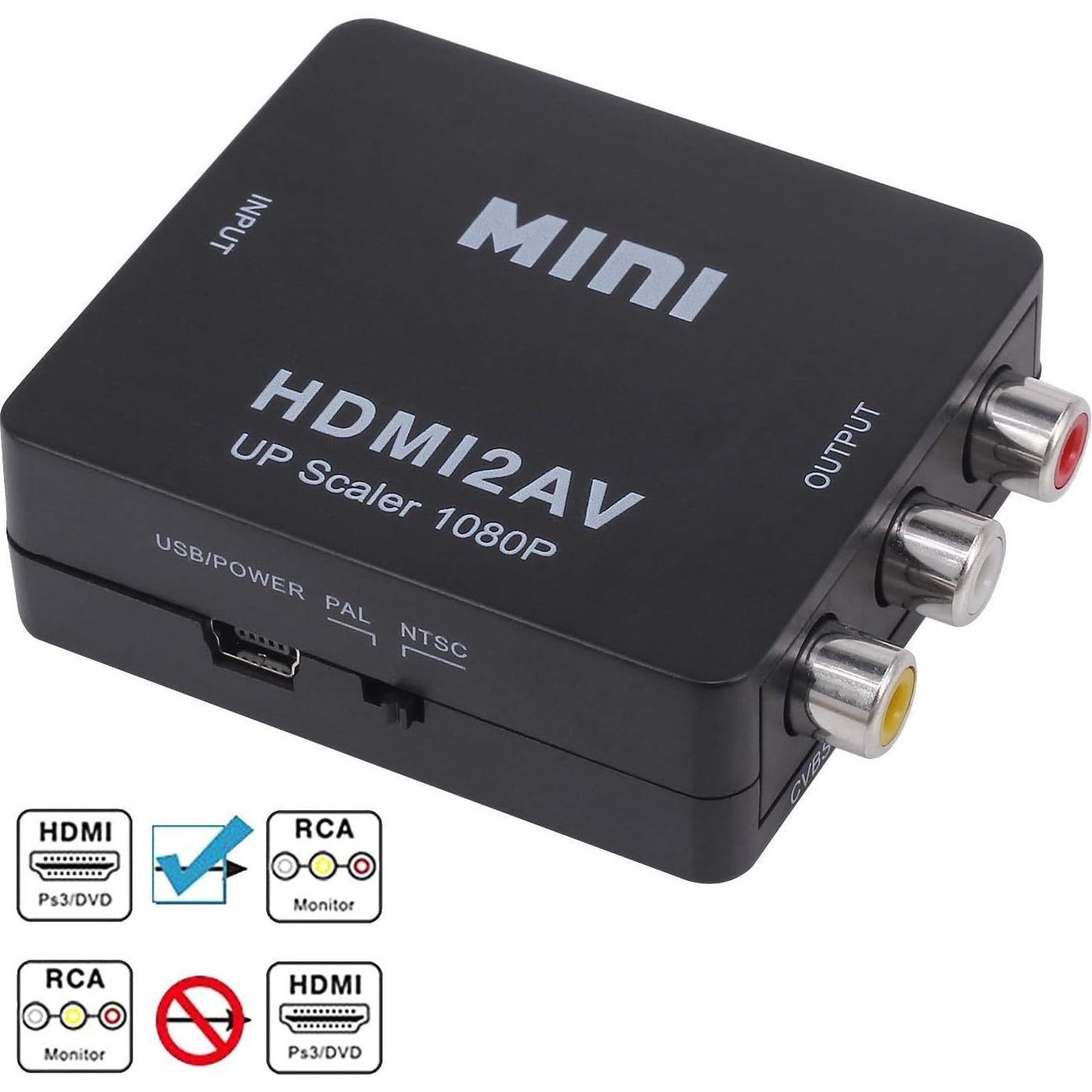 Convertidor HDMI a AV 1080P ShenZhen Magelei - RCA PAL/NTSC