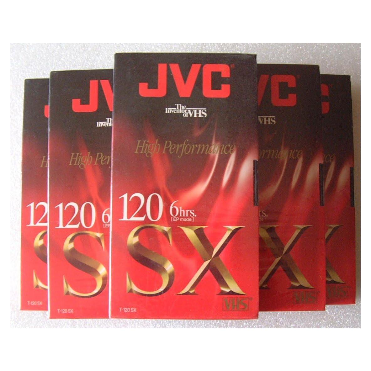 Cintas VHS JVC T-120SX Alto Rendimiento Paquete de 5
