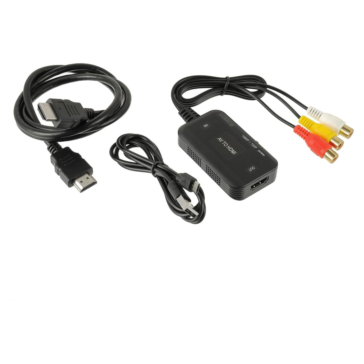 Convertidor RCA a HDMI 1080P HUAREW - Plug and Play