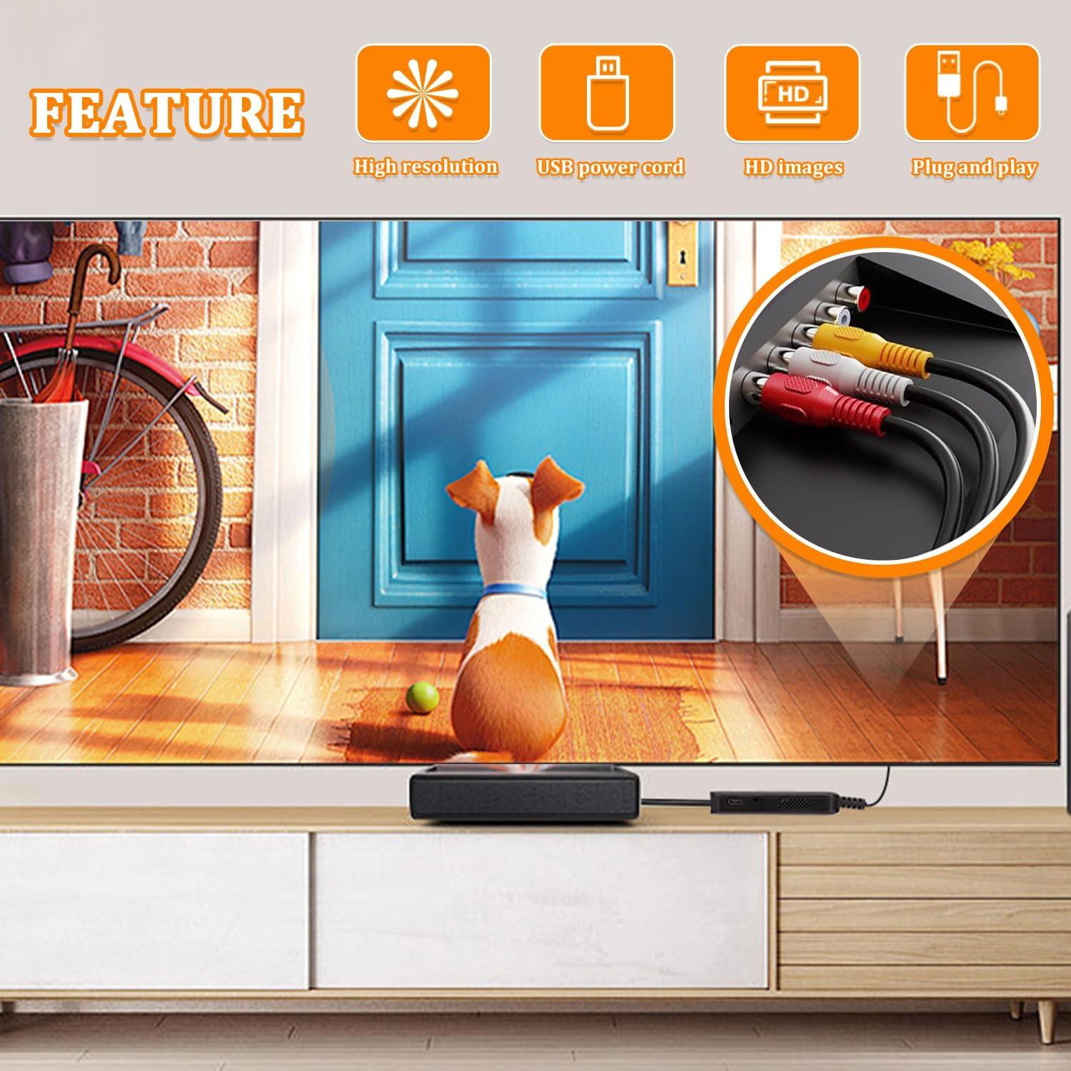 Convertidor RCA a HDMI 1080P HUAREW - Plug and Play