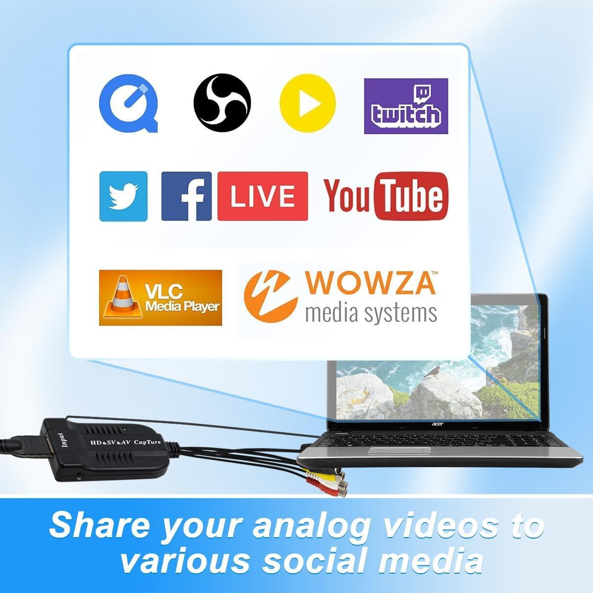 Tarjeta de Captura de Video HDSUNWSTD 1080P USB 2.0 AV HDMI