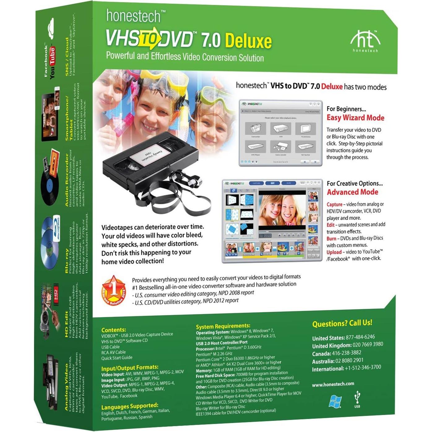 Conversor VHS a DVD honestech VHStoDVD 7.0 Deluxe