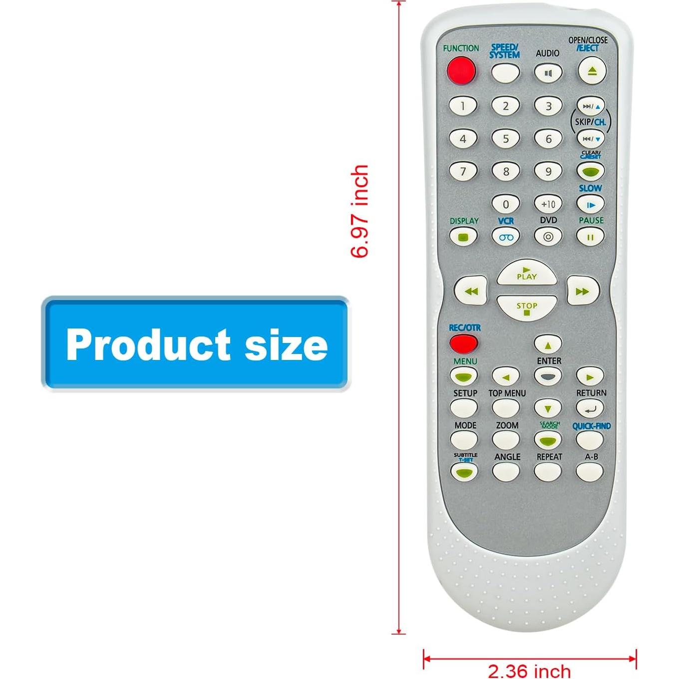 Control Remoto Reemplazo AULCMEET NB104 NB126 para Funai DVD/VHS