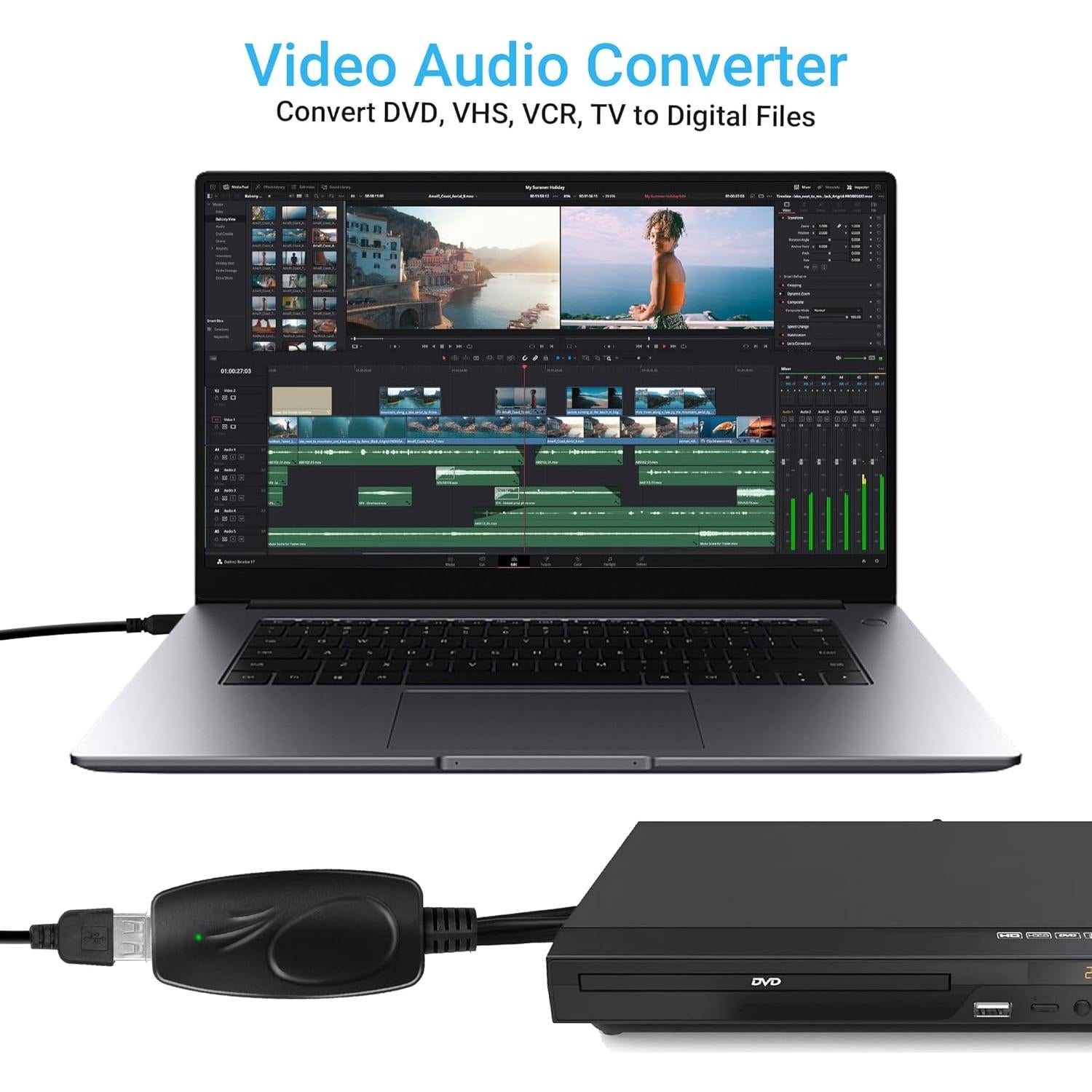 Tarjeta de Captura de Video USB 2.0 TCNEWCL VC200 - Digitaliza VHS a DVD