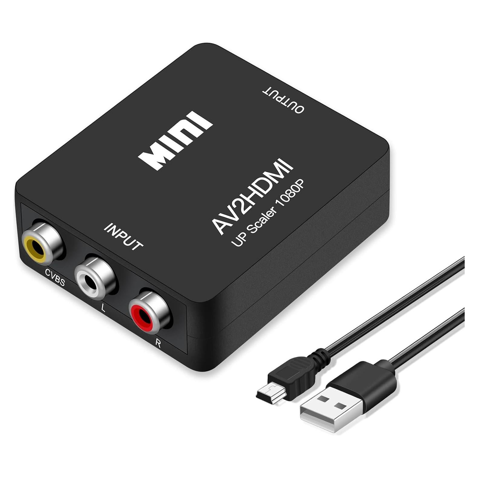 Convertidor RCA a HDMI 1080P Runbod para PS2 Wii Xbox