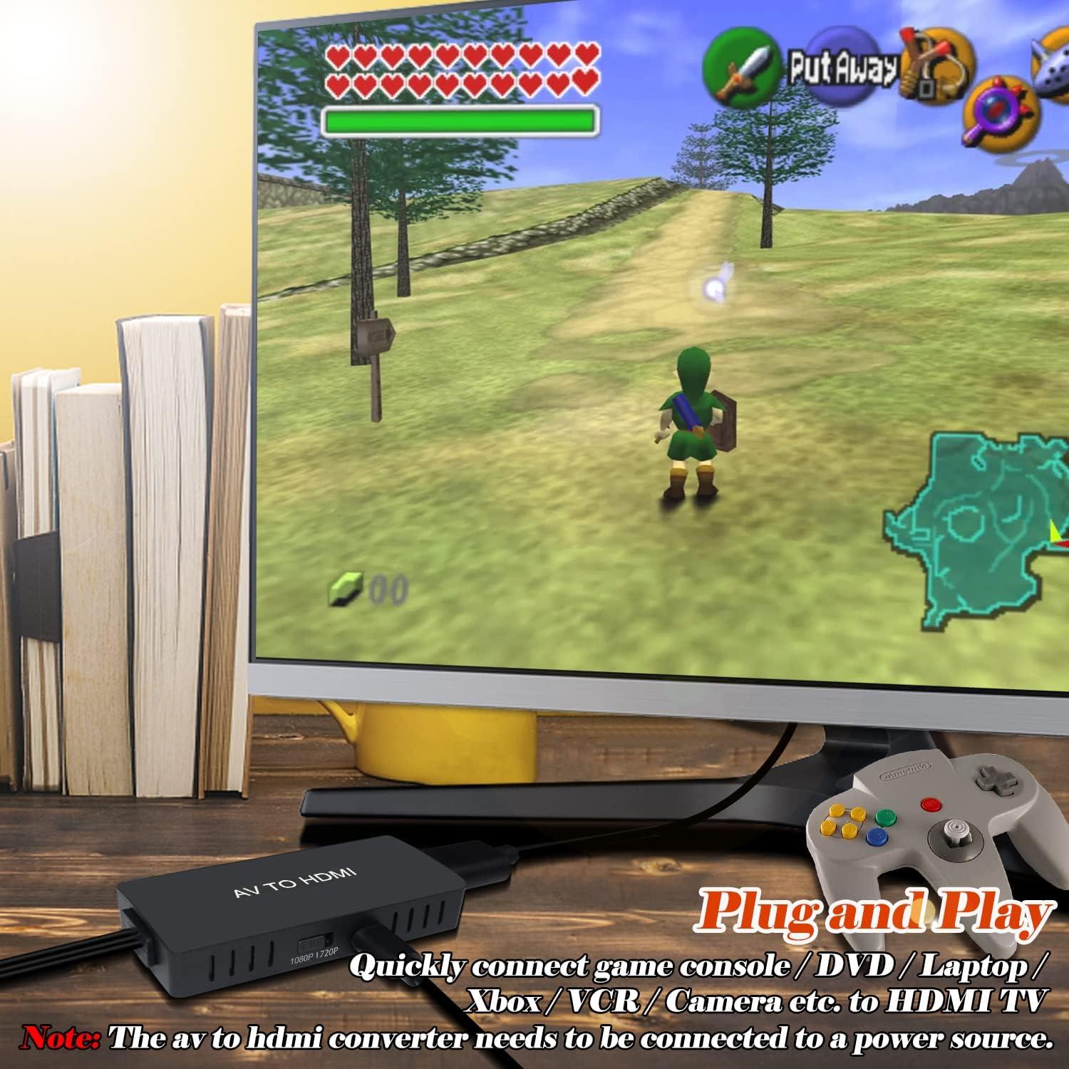 Convertidor RCA a HDMI RuiPuo 1080p Soporta PS3, WII, DVD