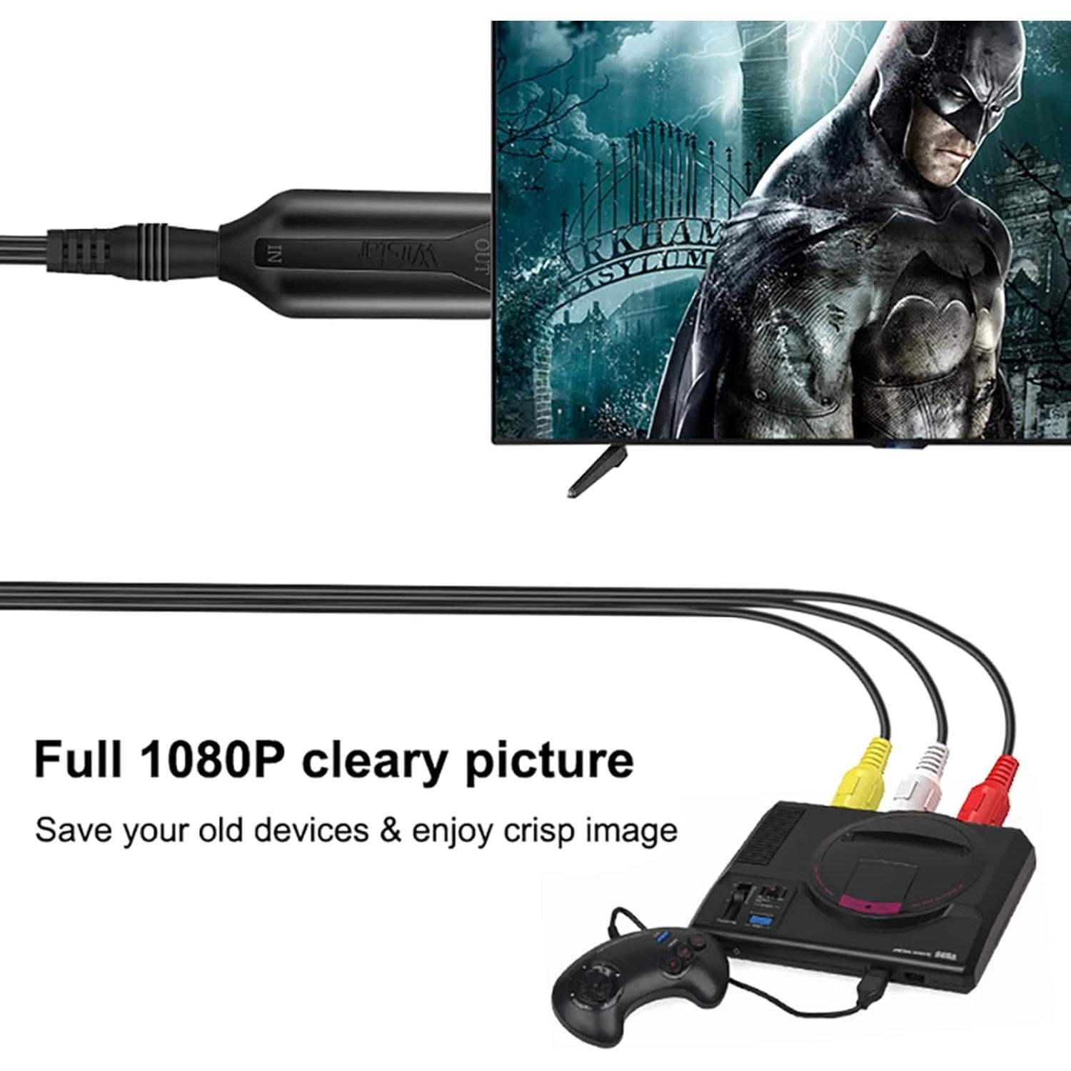 Convertidor RCA a HDMI WIistar 1080P 1m para PS3 TV PC