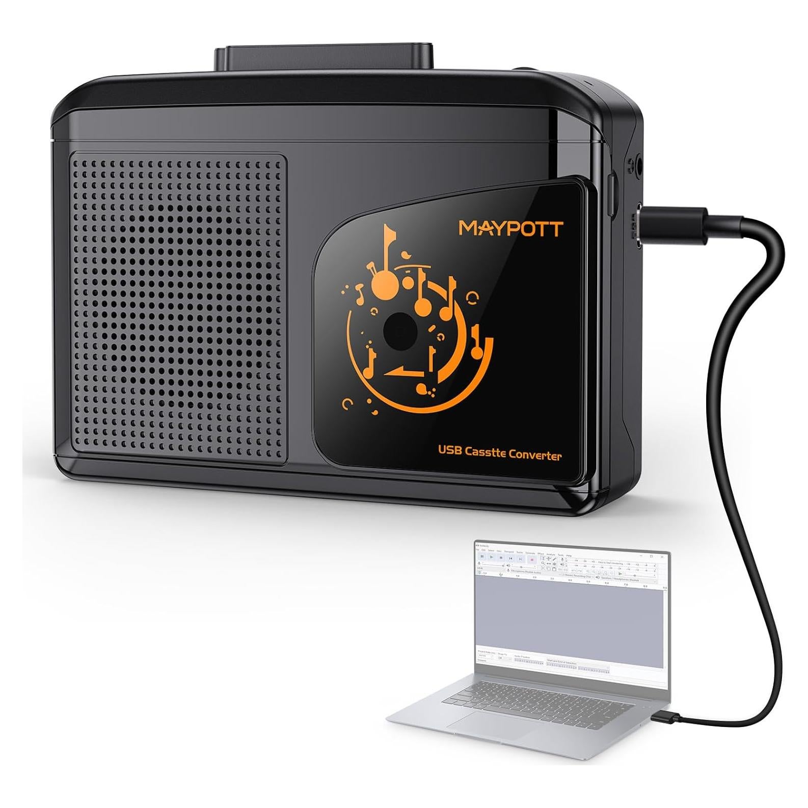 Reproductor de Cinta Cassette Portátil Maypott USB a MP3