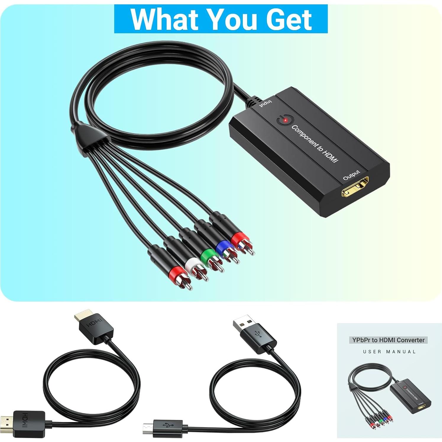 Convertidor de Componente a HDMI Die Xi 1080P con Cables