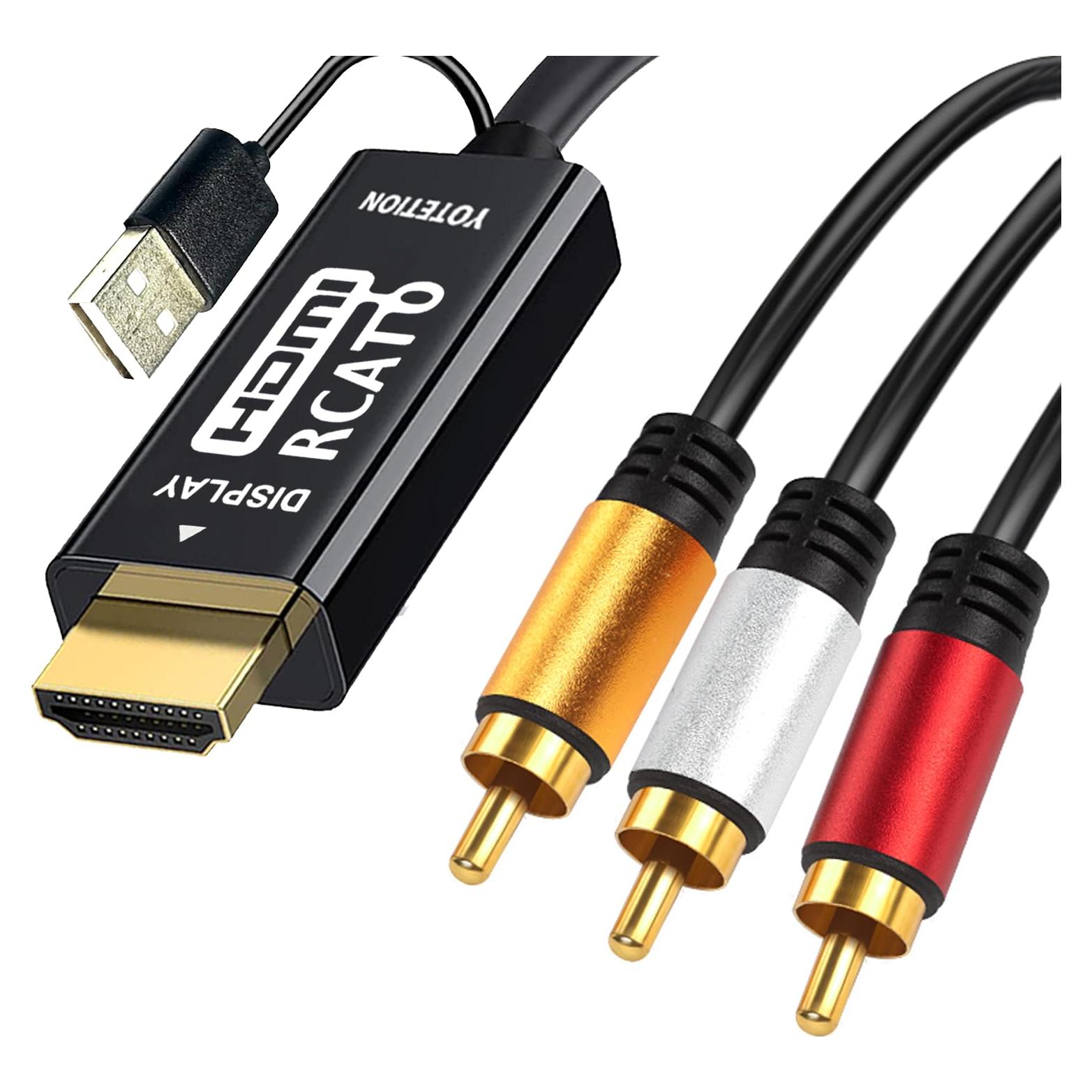 Convertidor RCA a HDMI YOTETION 3RCA a HDMI 1080P 10FT